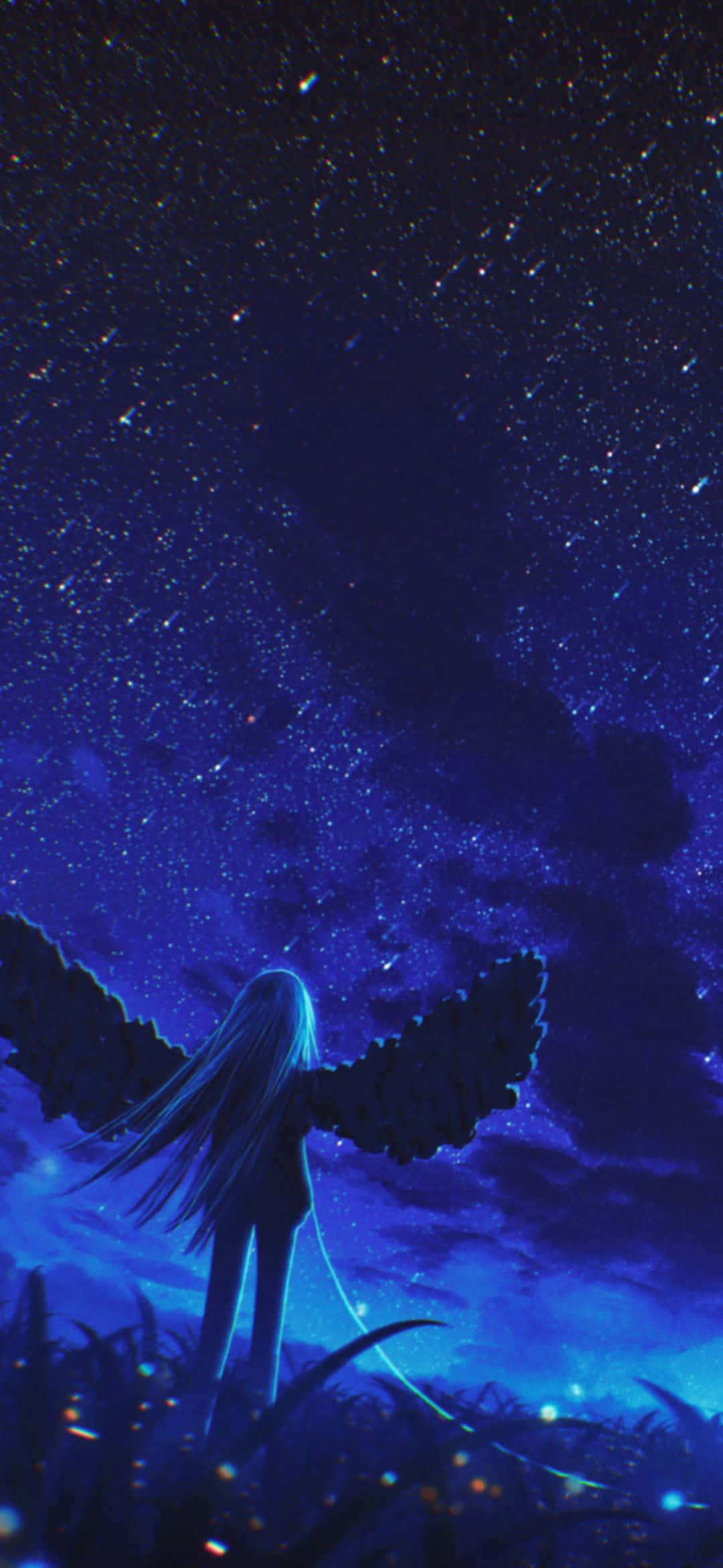 1080x2340 4K Mørk Engel Nattehimmel Bakgrunner