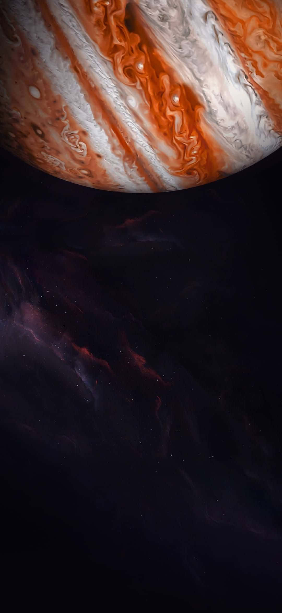 1080x2340 4K Planet Jupiter Skrå Digital Kunst Bakgrunner