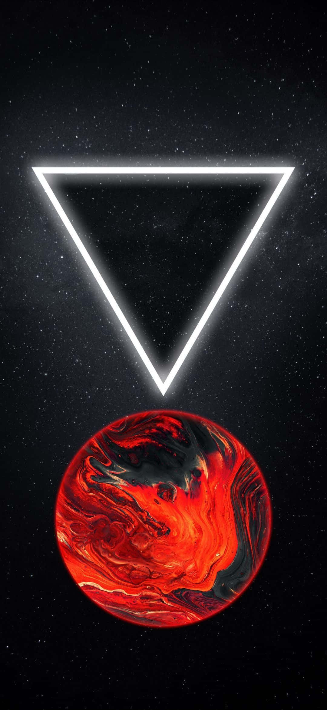 1080x2340 4K Rød Planet Trekant Digital Kunst Bakgrunner