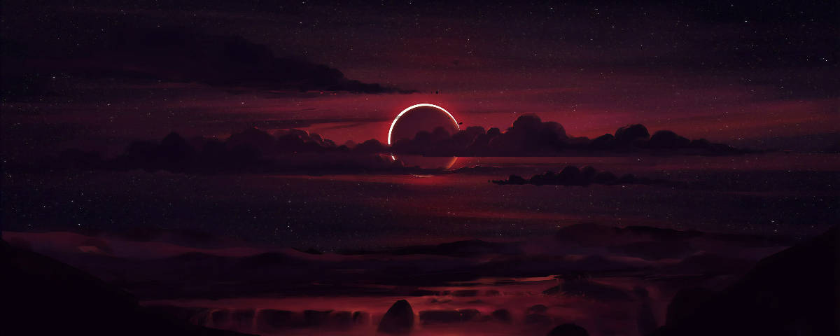 1200x480 Rosa Eclipse — Rosa estetisk GIF Bakgrunner