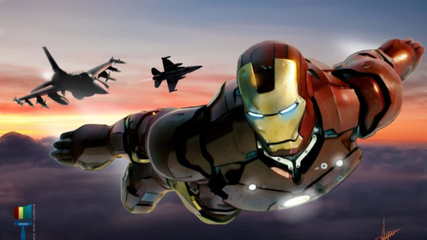 1366x768 Jumbo Jets Bakgrunn med Iron Man Bakgrunner