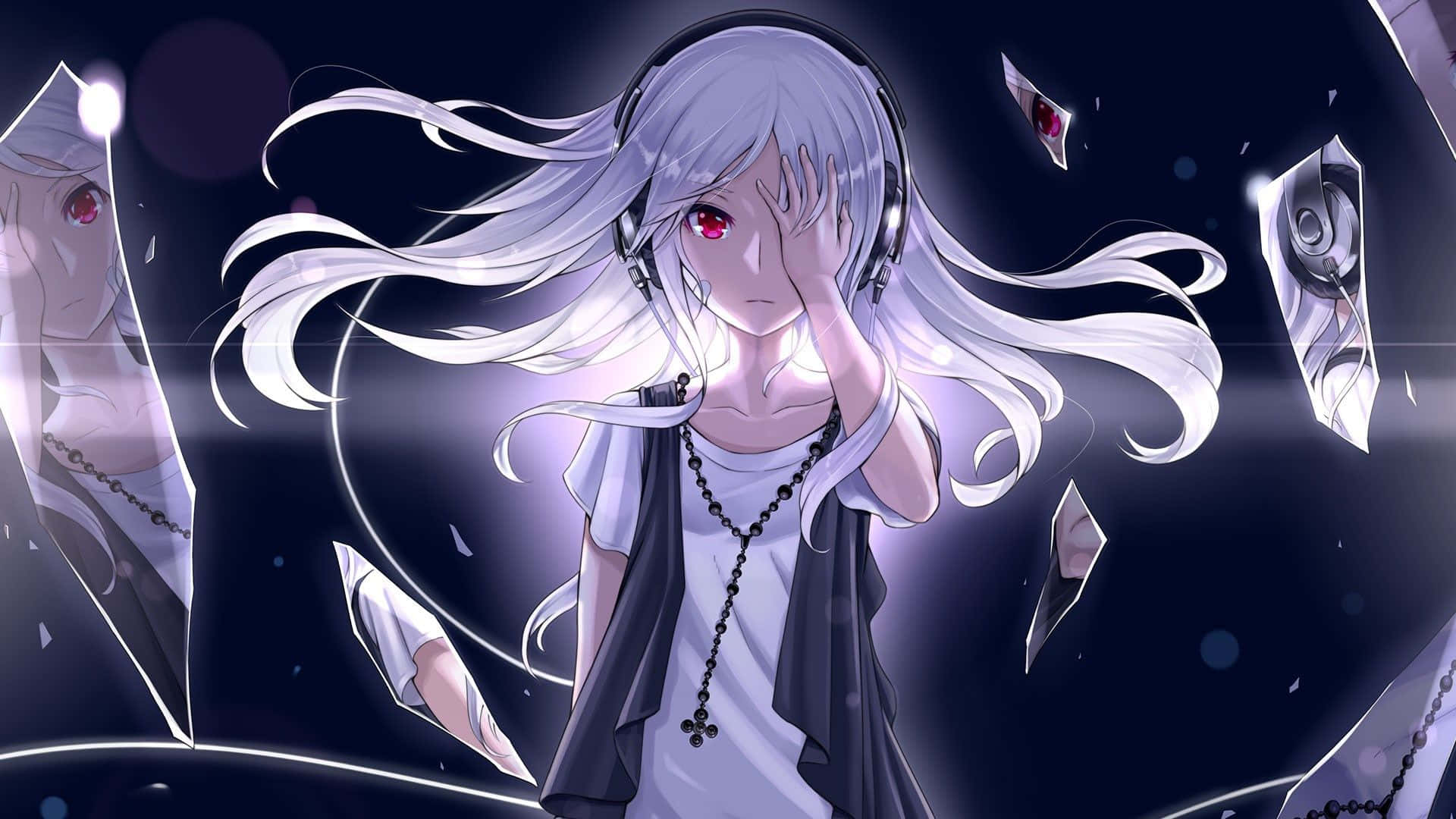1920x1080 Animejente Svart Grå Bakgrunner