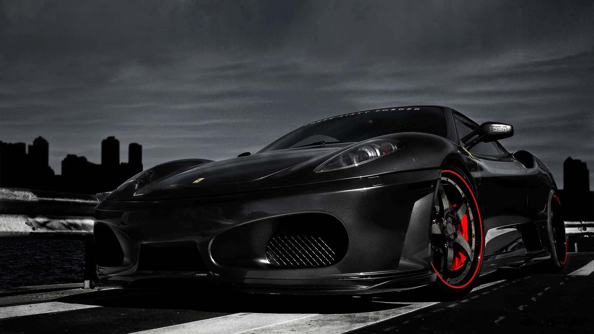 1920x1080 HD Bil Sort Ferrari Bakgrunner