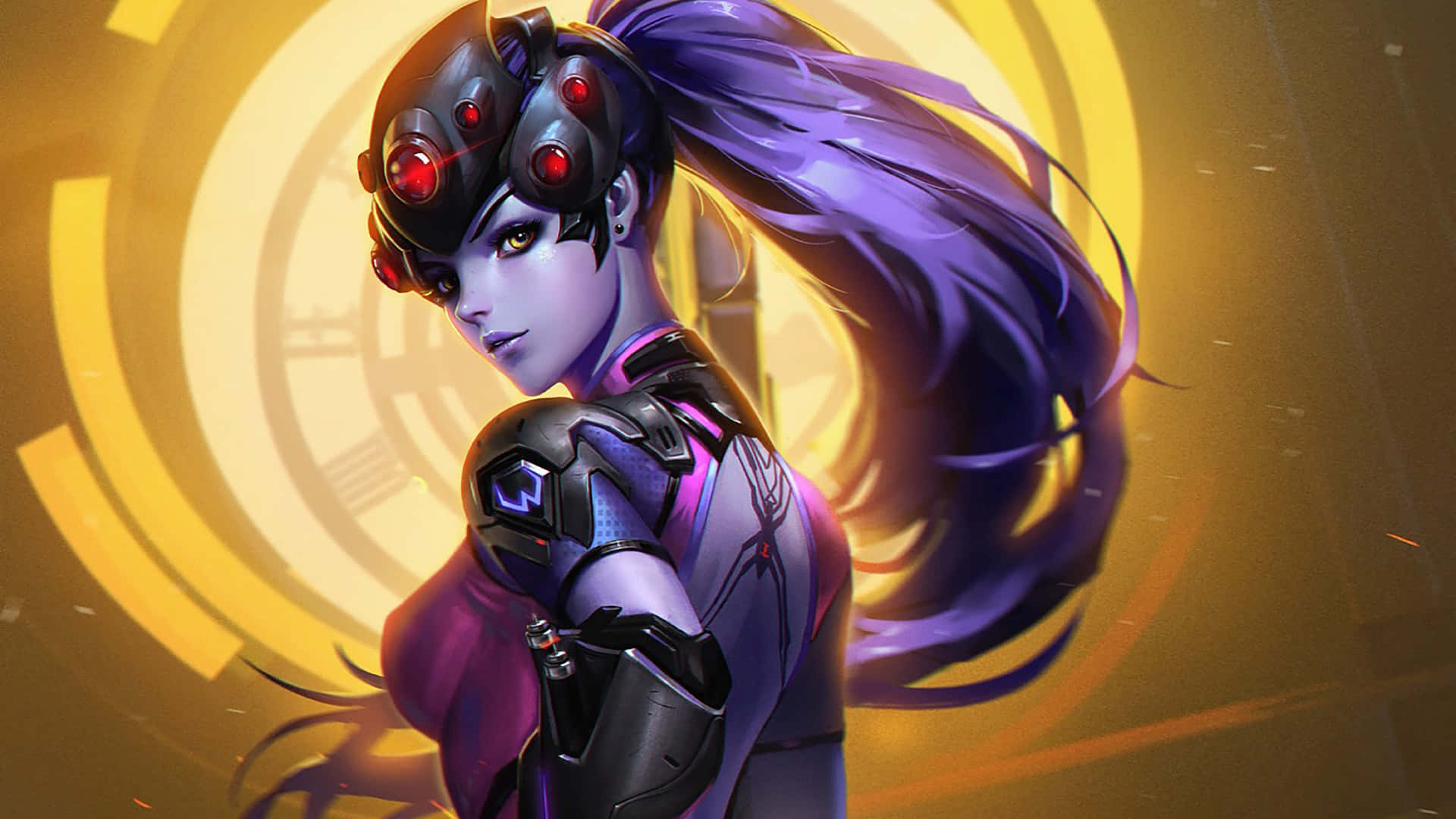 1920x1080 Overwatch Widowmaker Lilla Bakgrunn Bakgrunner
