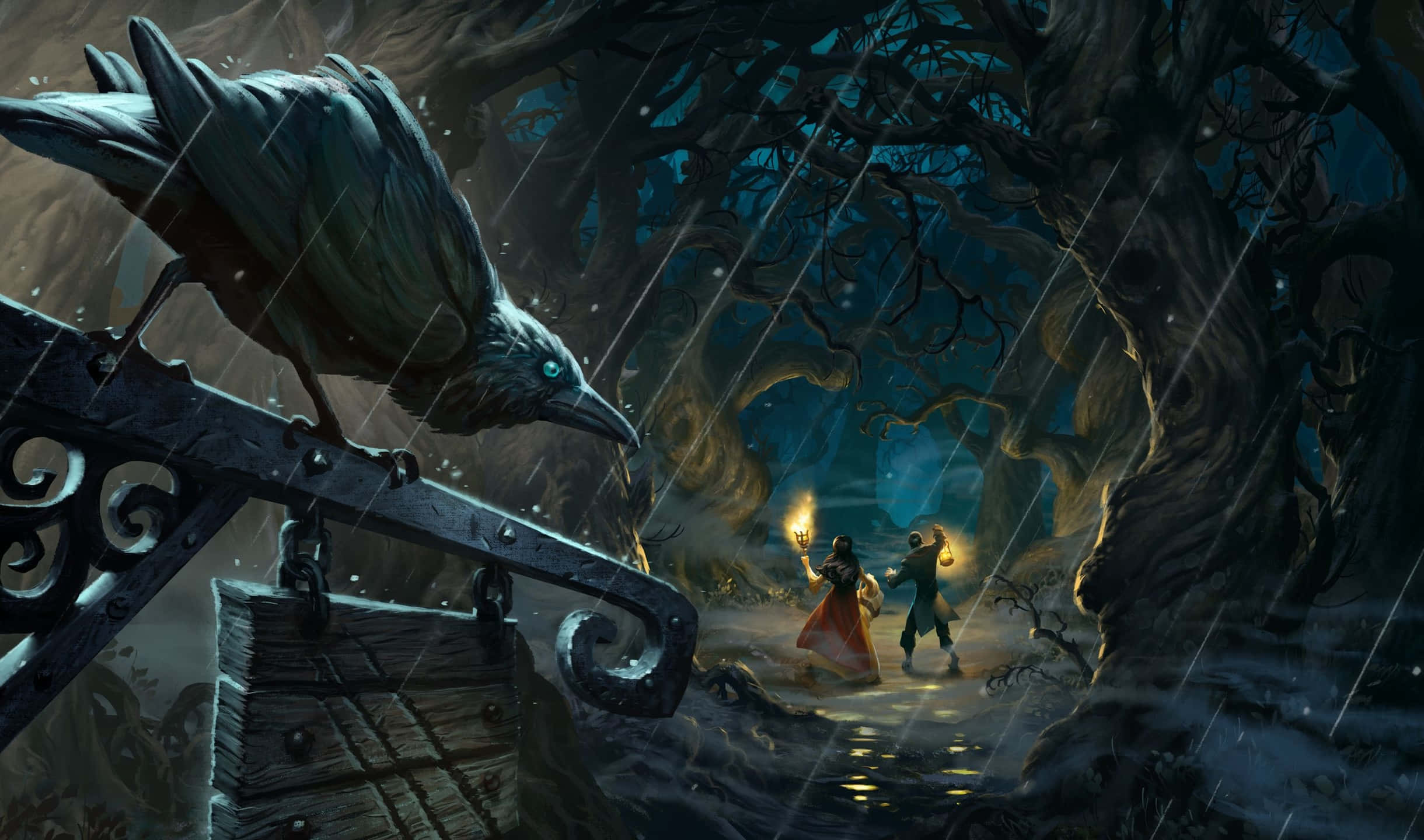 2440x1440 Hearthstone Eerie Witchwood Bakgrunn Bakgrunner