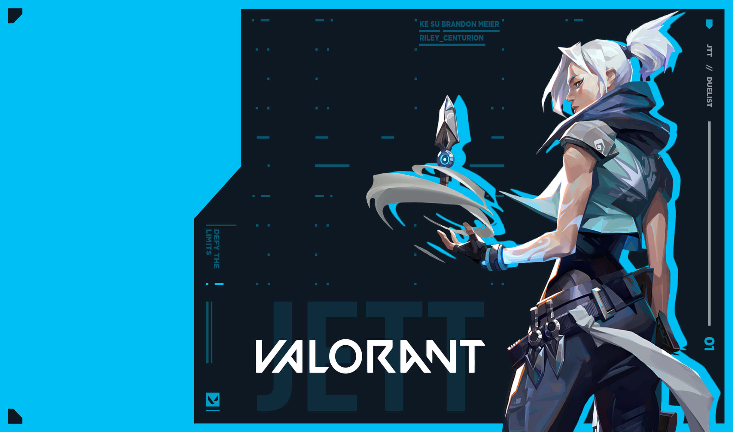 2440x1440 Valorant Bakgrunn Jett Blå Bakgrunner