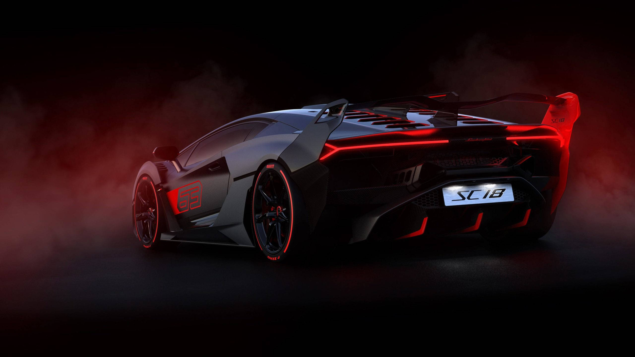 2560x1440 Bil Rød og Svart Lamborghini Aventador Bakgrunner