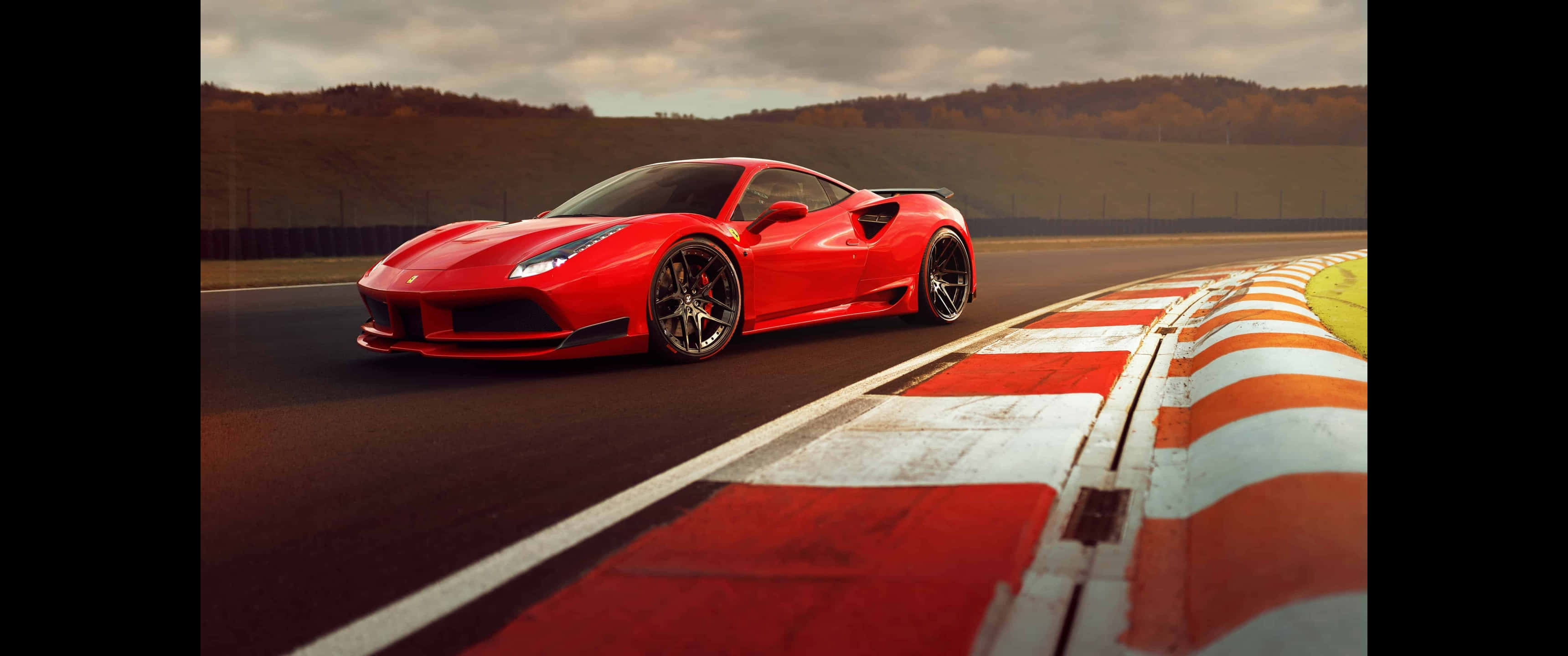 3440x1440p Ferrari Bakgrunn Røde Hvite Linjer Bakgrunner