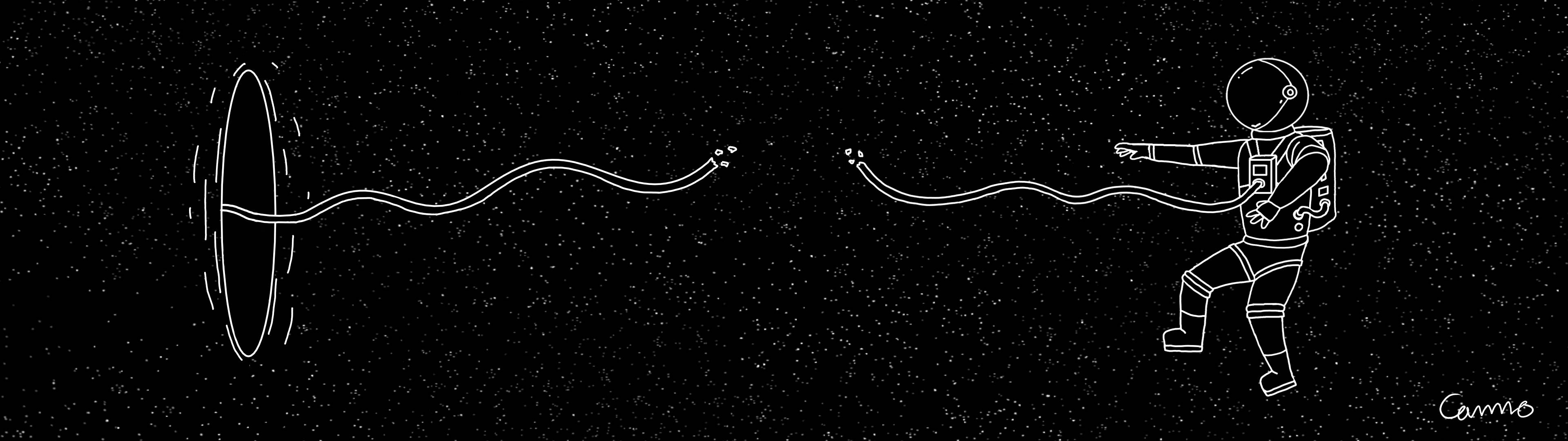 3840x1080 4K Romfarer Linjekunst Bakgrunner