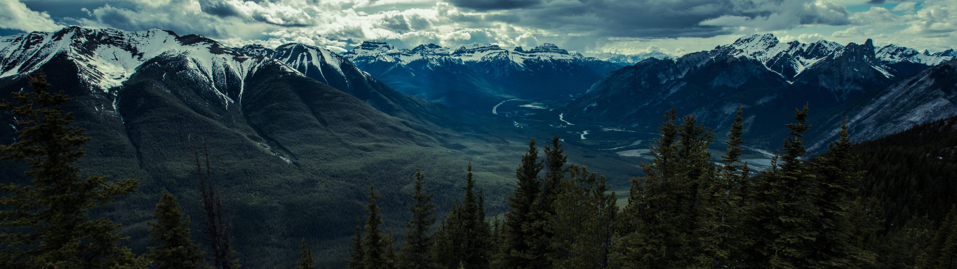3840x1080 HD Dobbel skjerm Fjell Bakgrunner