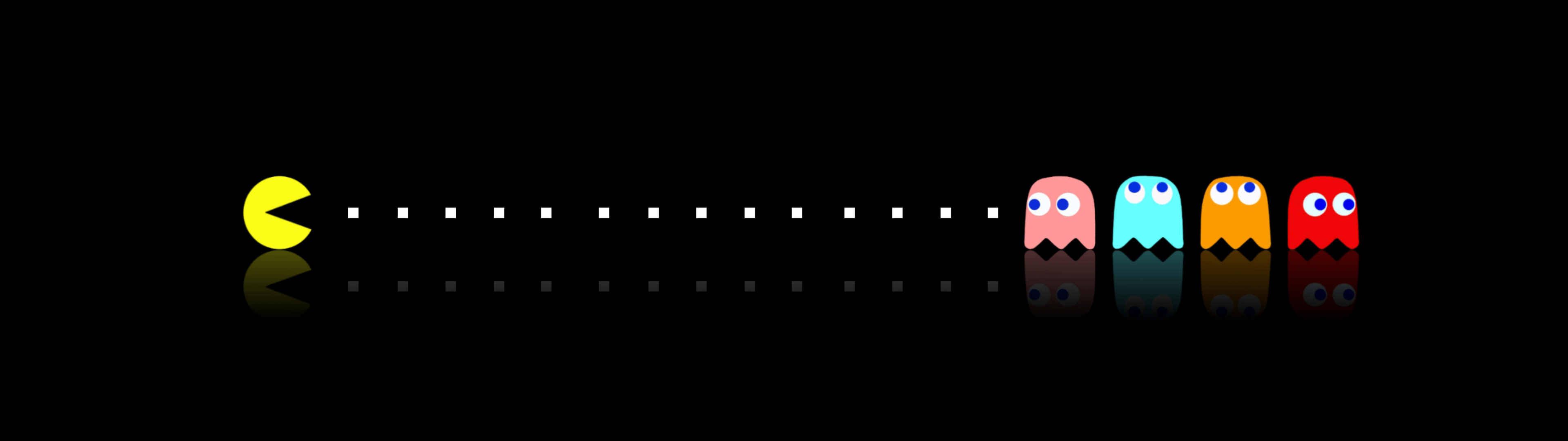 3840x1080 HD Dobbel Skjerm Pacman Bakgrunner