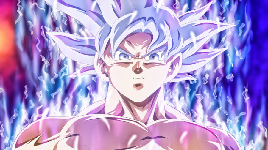 3D Anime Goku i Flammer 8K Bakgrunner