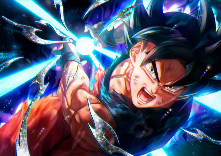 3D Anime Goku som utfører Dragon Ball i 8K Bakgrunner