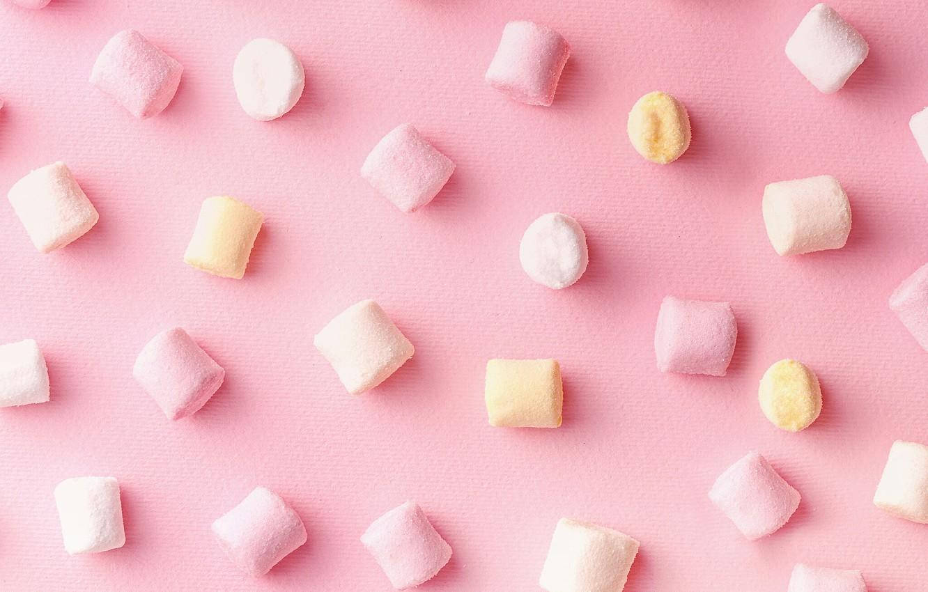 3D-fantasi av rosa marshmallow-verden Bakgrunner