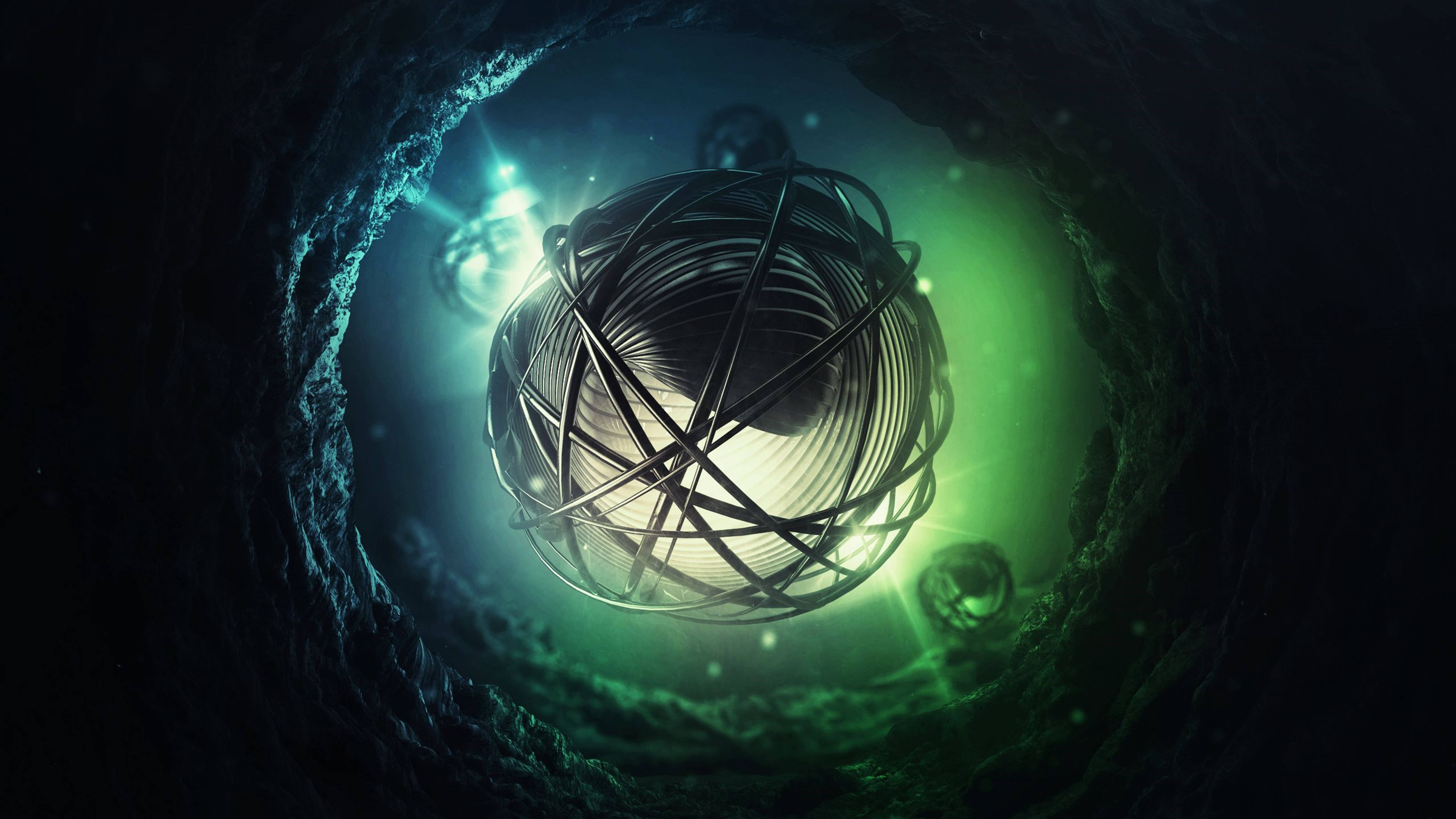 3D HD Abstrakt Ballstreng Bakgrunner