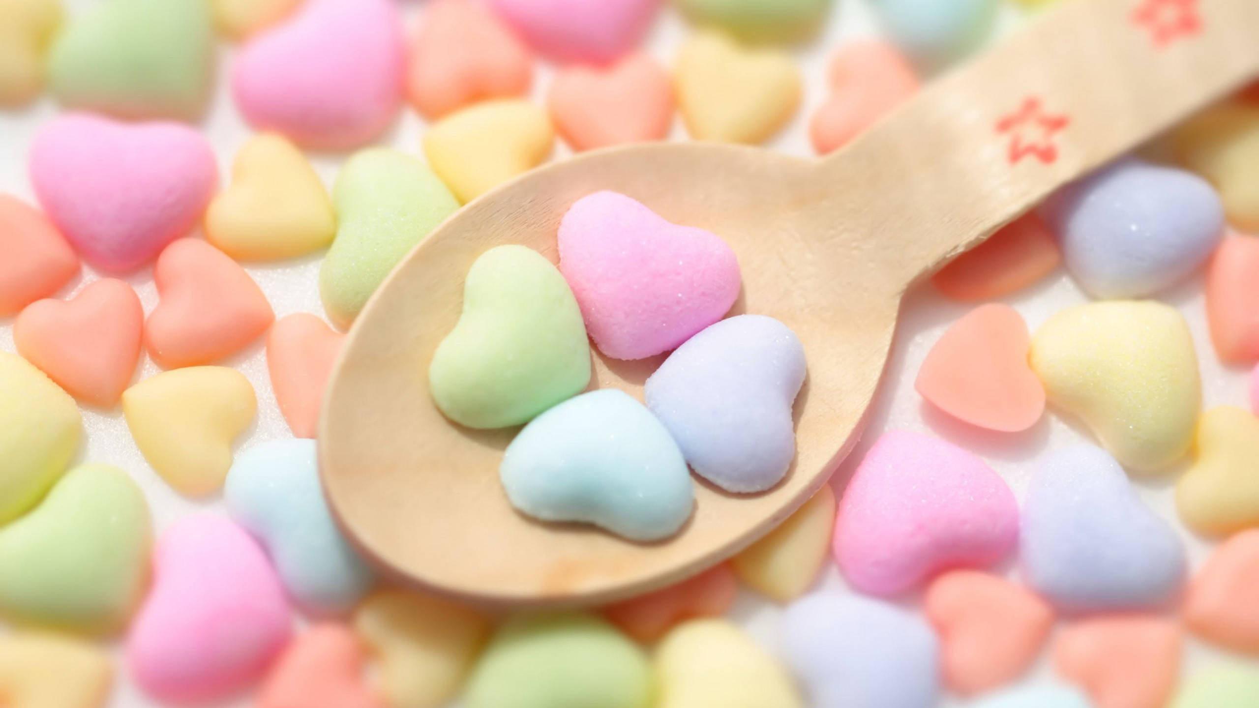 3D Marshmallow Hjerte Skjeer Bakgrunner