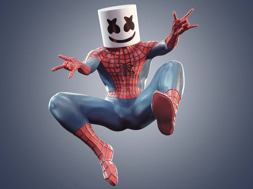 3D morsom Marshmello Spiderman Bakgrunner