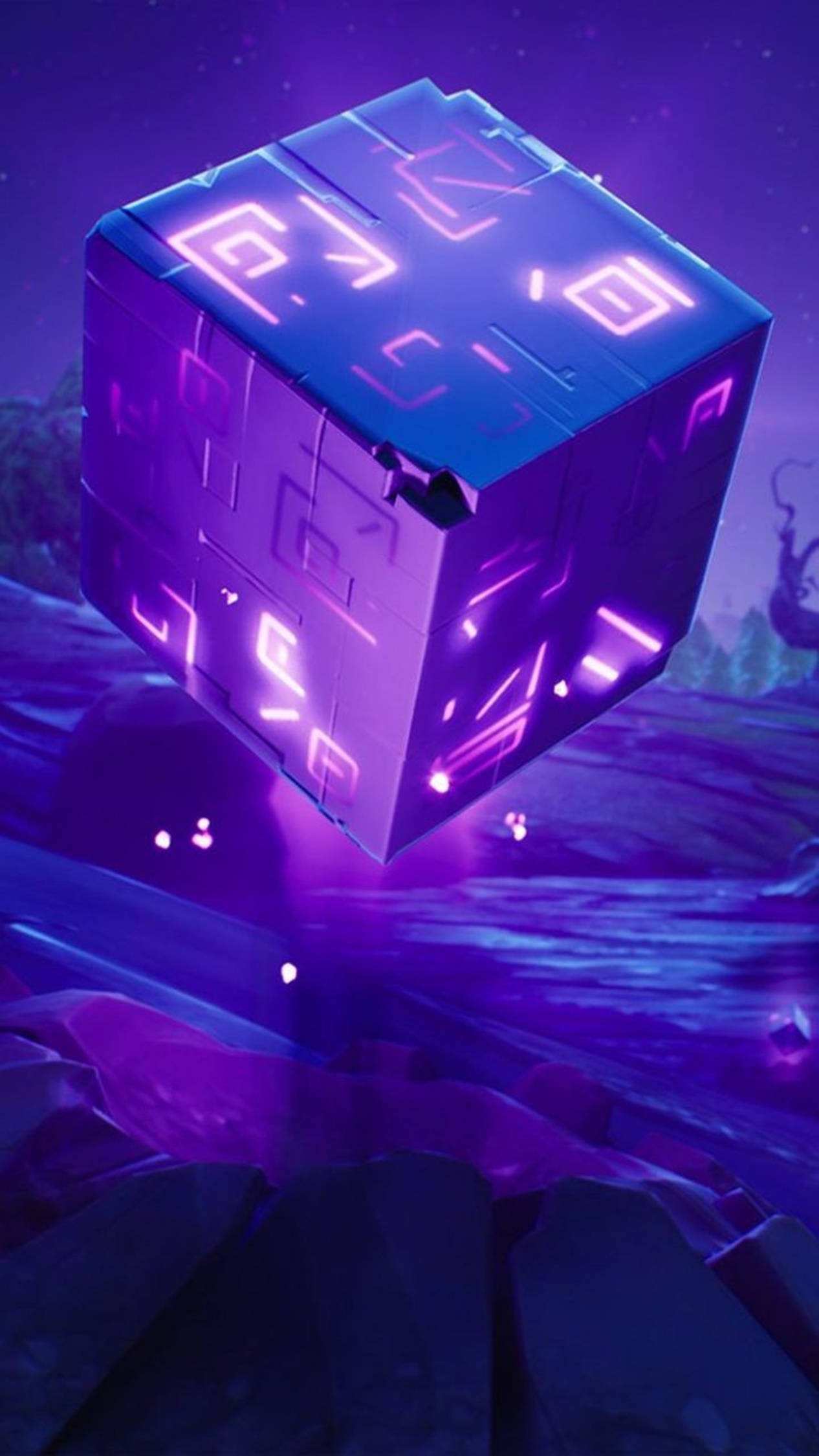 4K Android Fortnite Lilla Skyggestein Bakgrunner