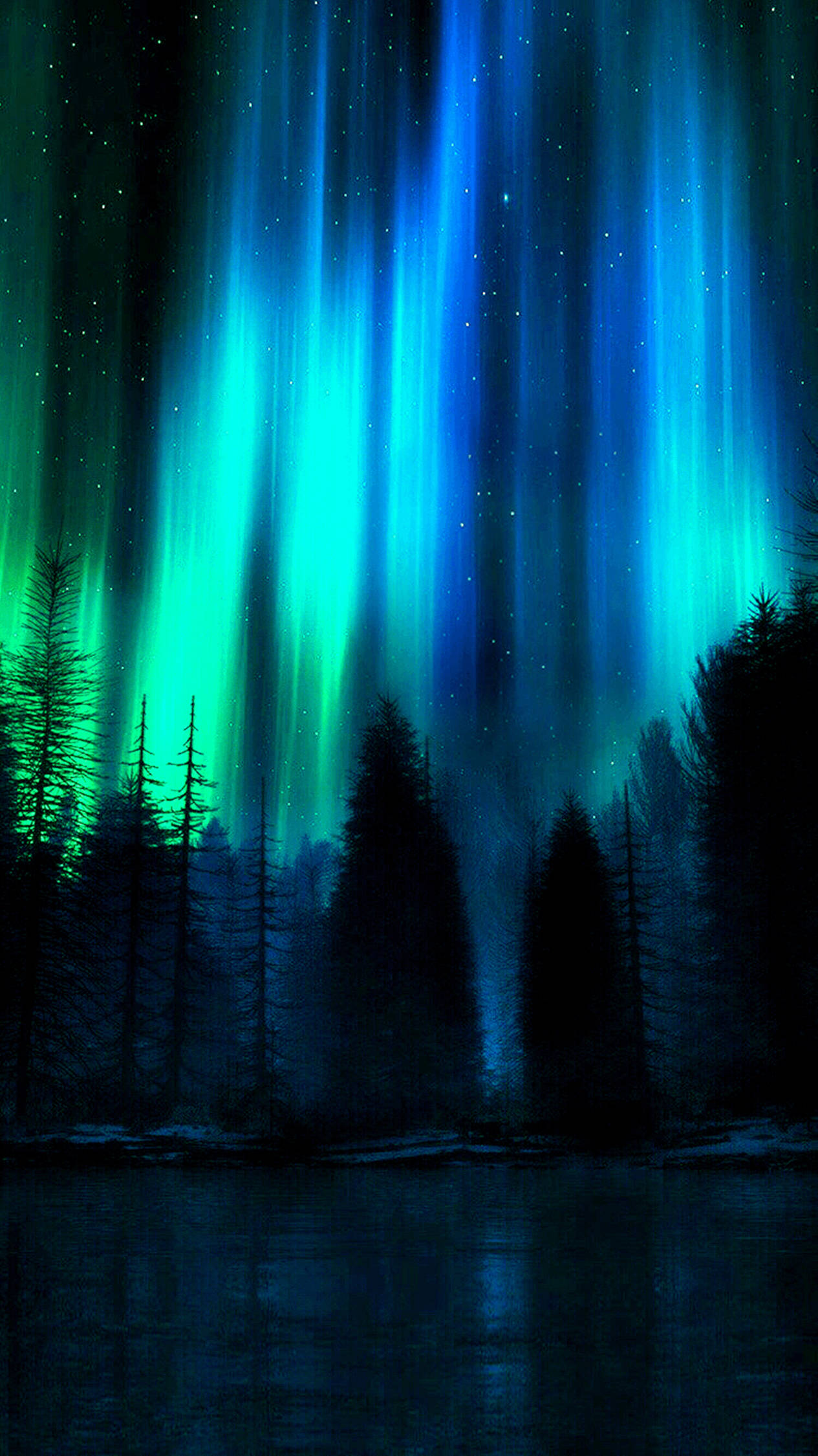 4K Android Mørke nordlys Bakgrunner