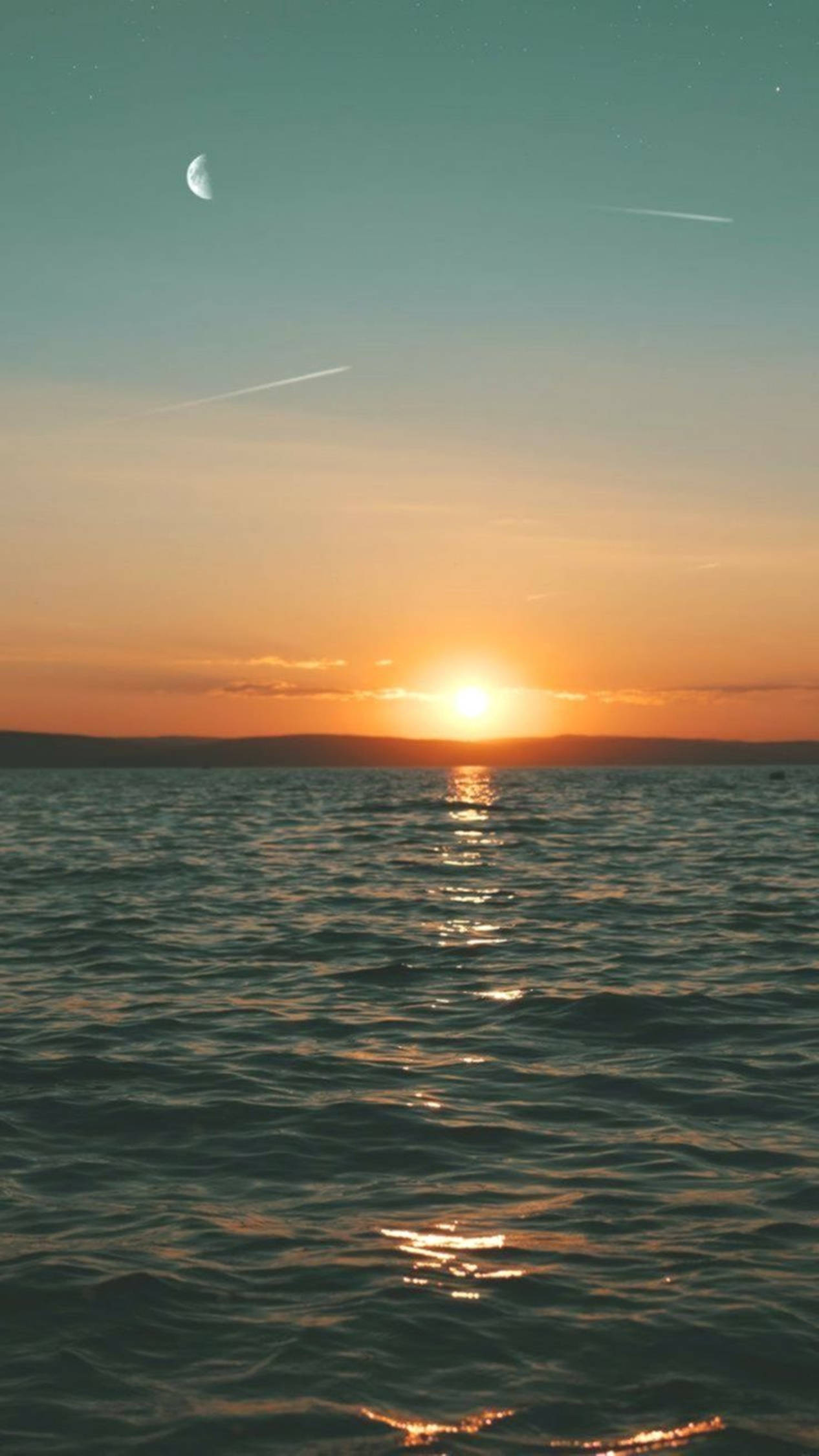 4K Android solnedgang måne Bakgrunner