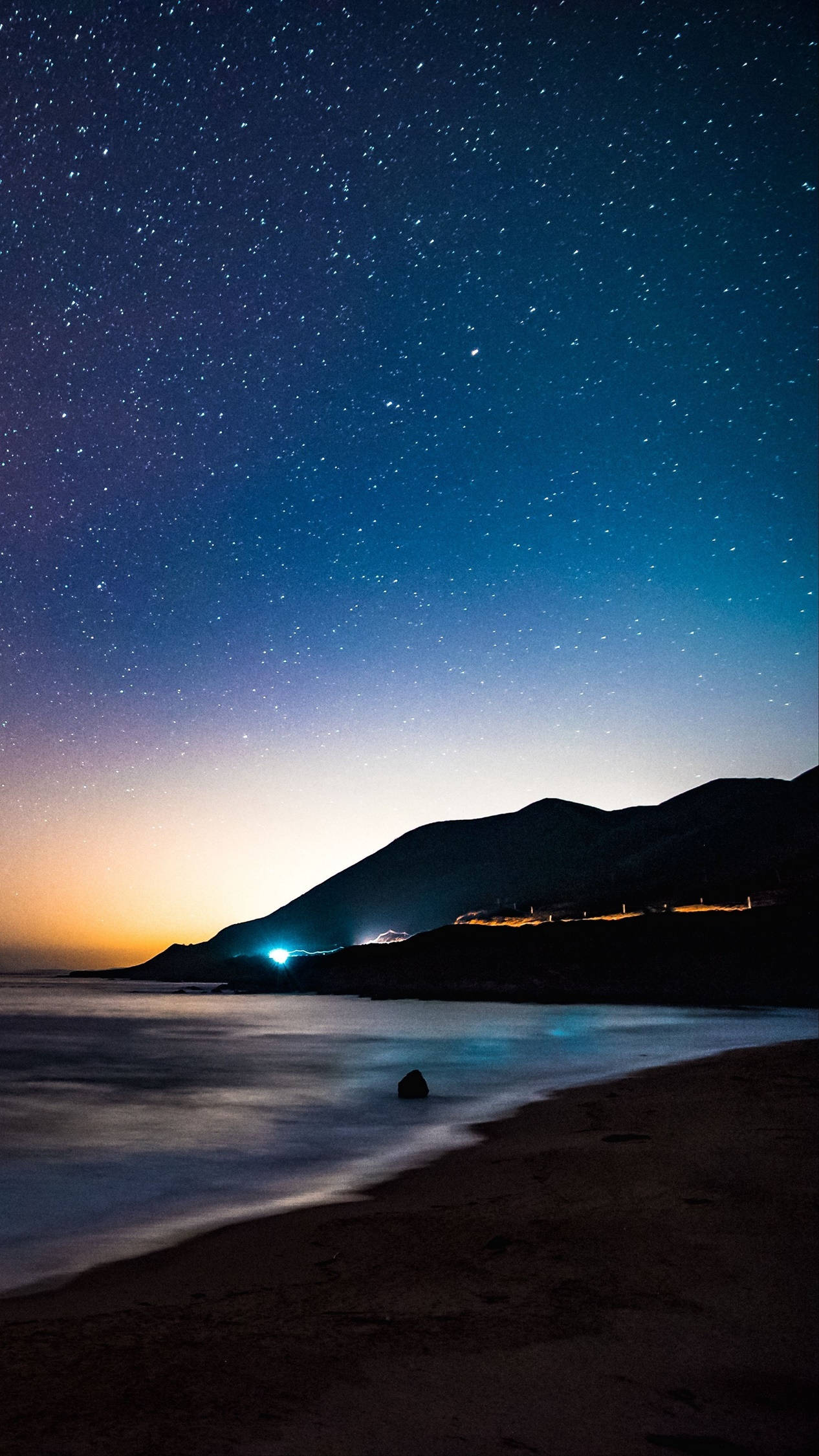 4K Android Stjernehimmel Strand — Nattehimmel GIF Bakgrunner