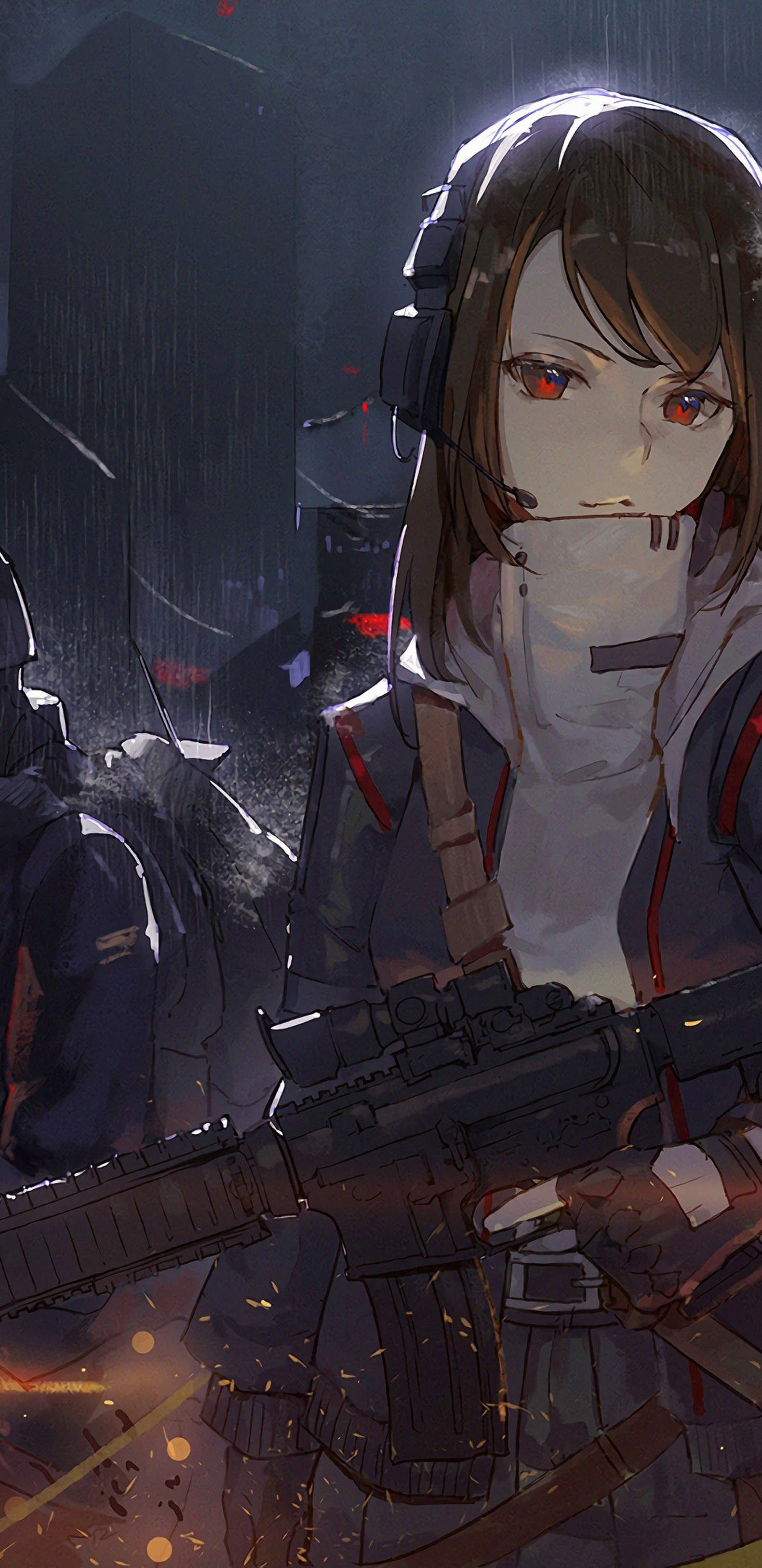 4K Anime IPhone Voldsom Bevæpnet Jente