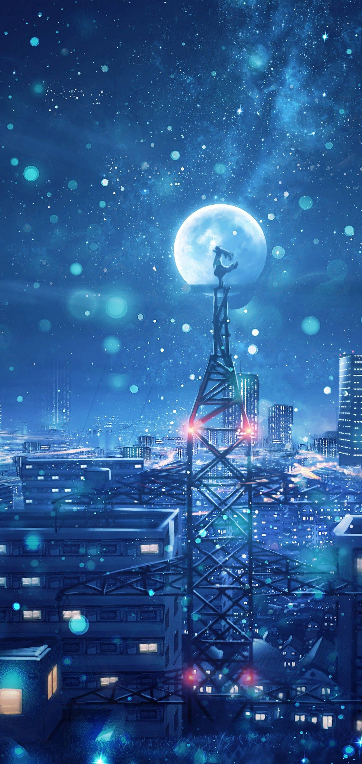 4K Anime iPhone Magisk Månenatt Bakgrunner