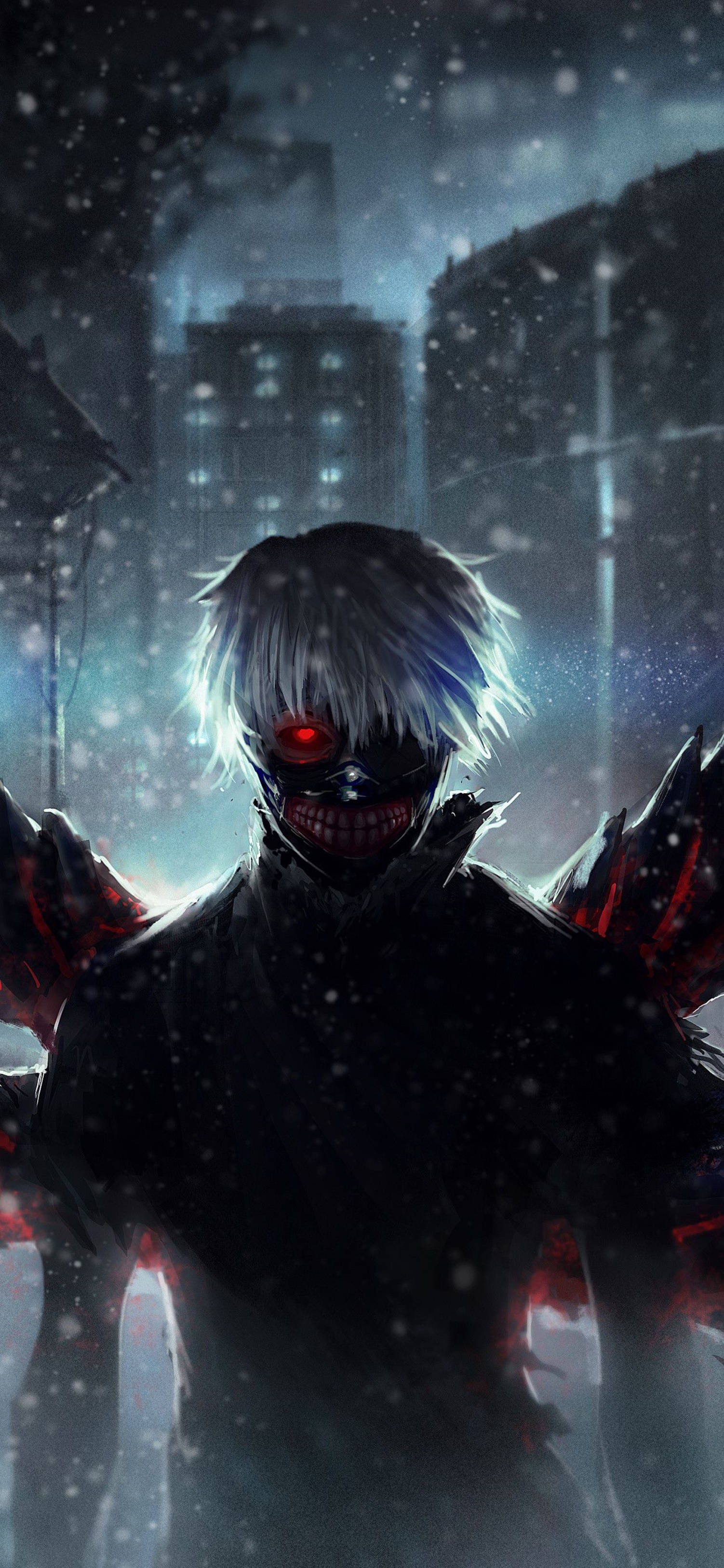 4K Anime iPhone Tokyo Ghoul Mørk Ken — Mørk anime GIF Bakgrunner