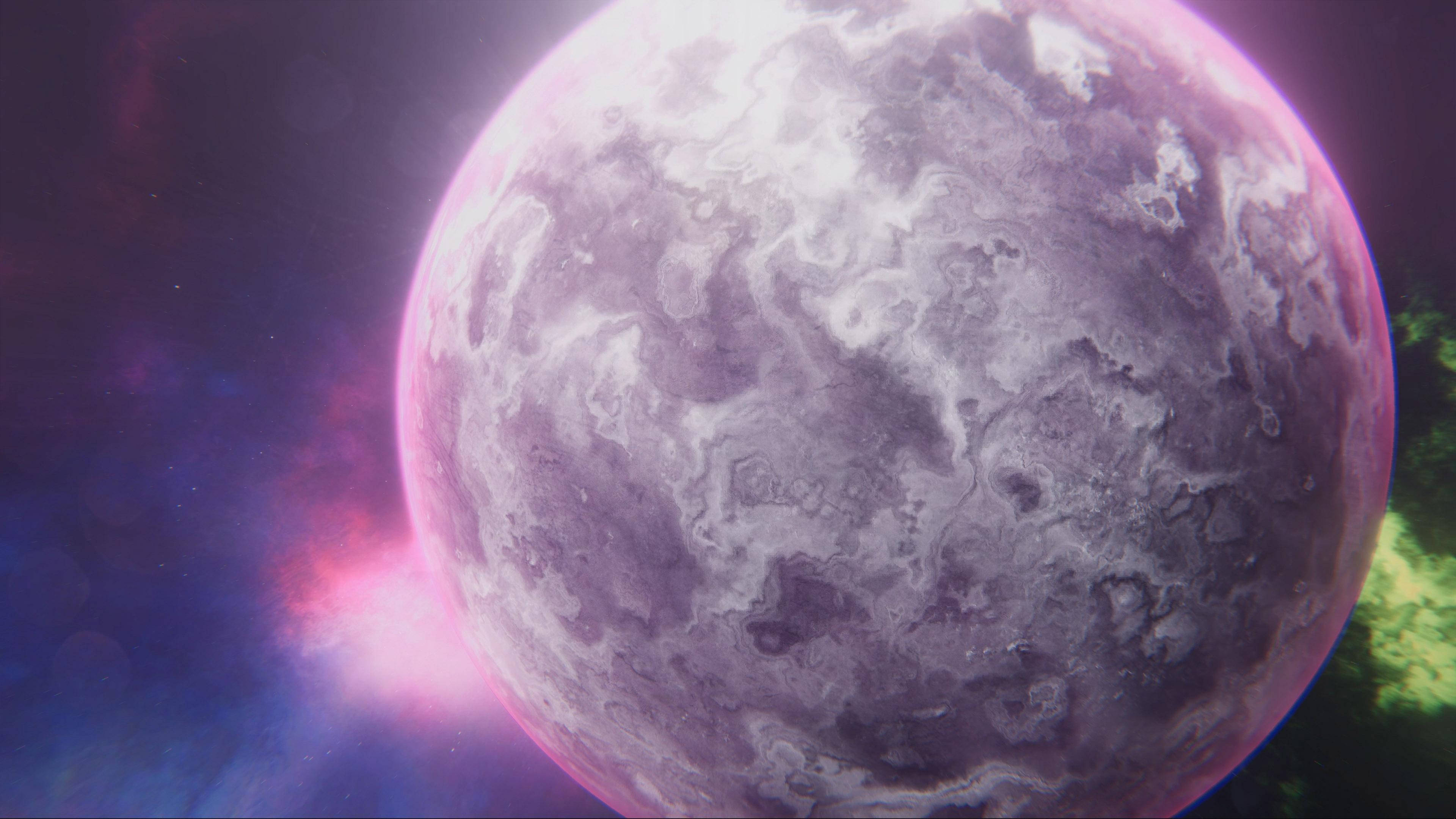 4K Bevegelig Lilla-farget Planet Bakgrunner