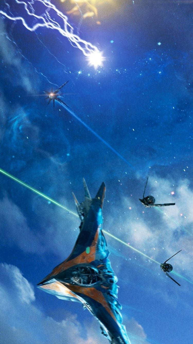4K Guardians of the Galaxy Milano-romskip Bakgrunner