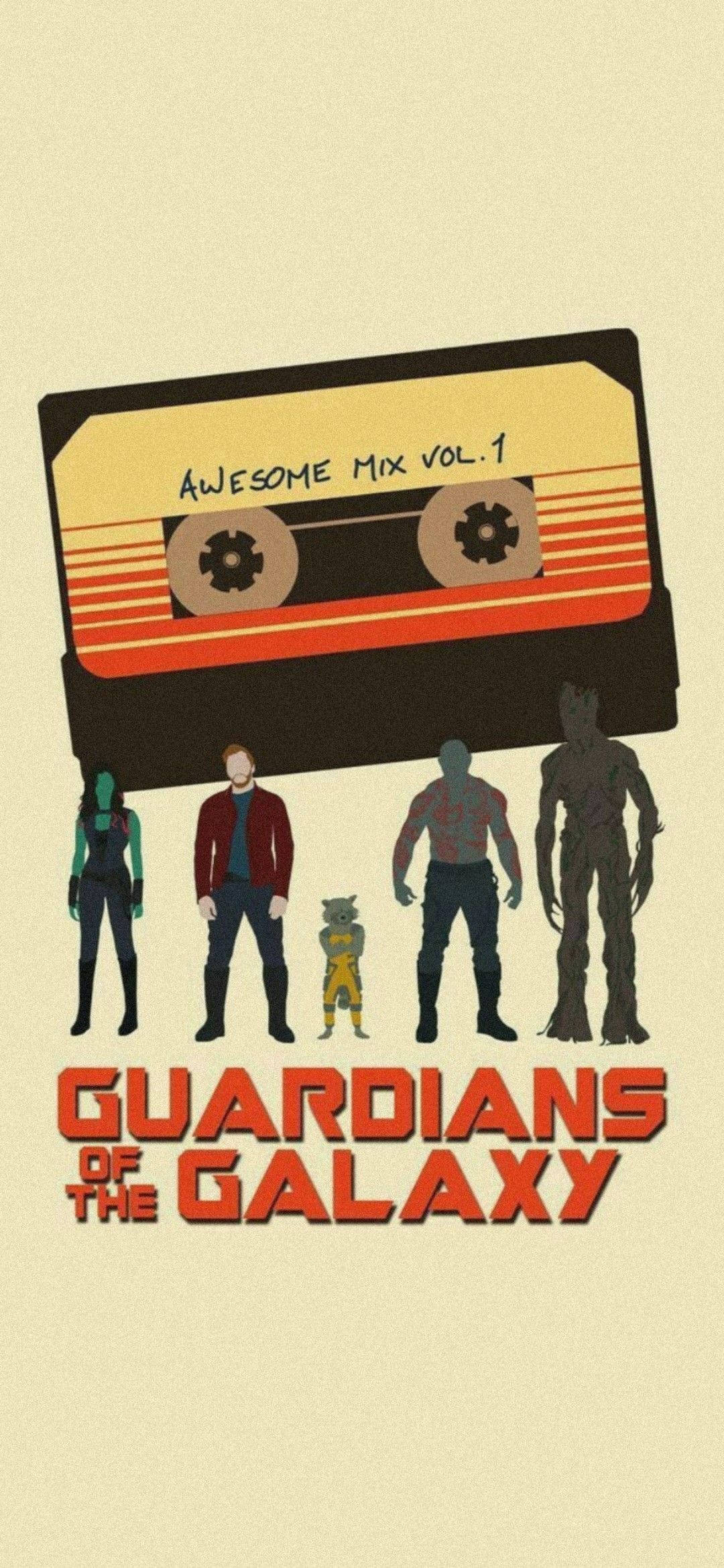 4K Guardians of the Galaxy Vintage-plakat Bakgrunner