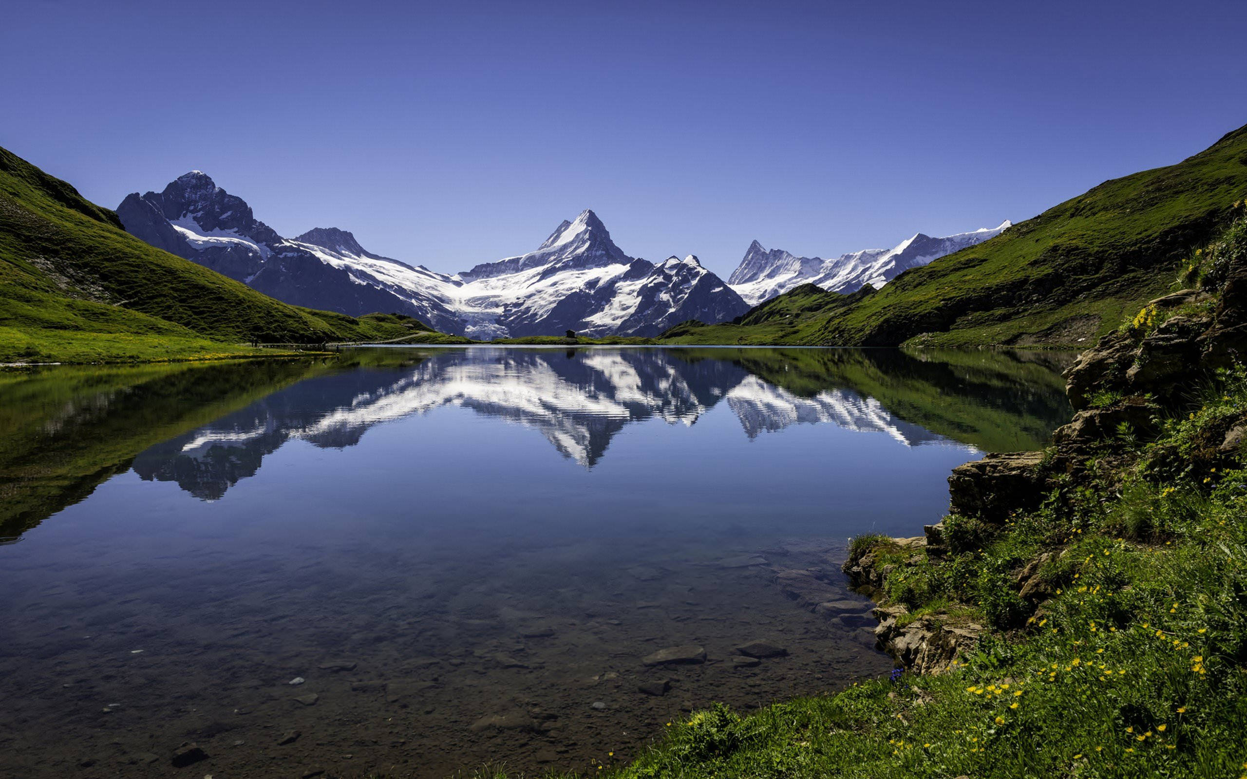 4K Natur Fjell Innsjø Bakgrunner