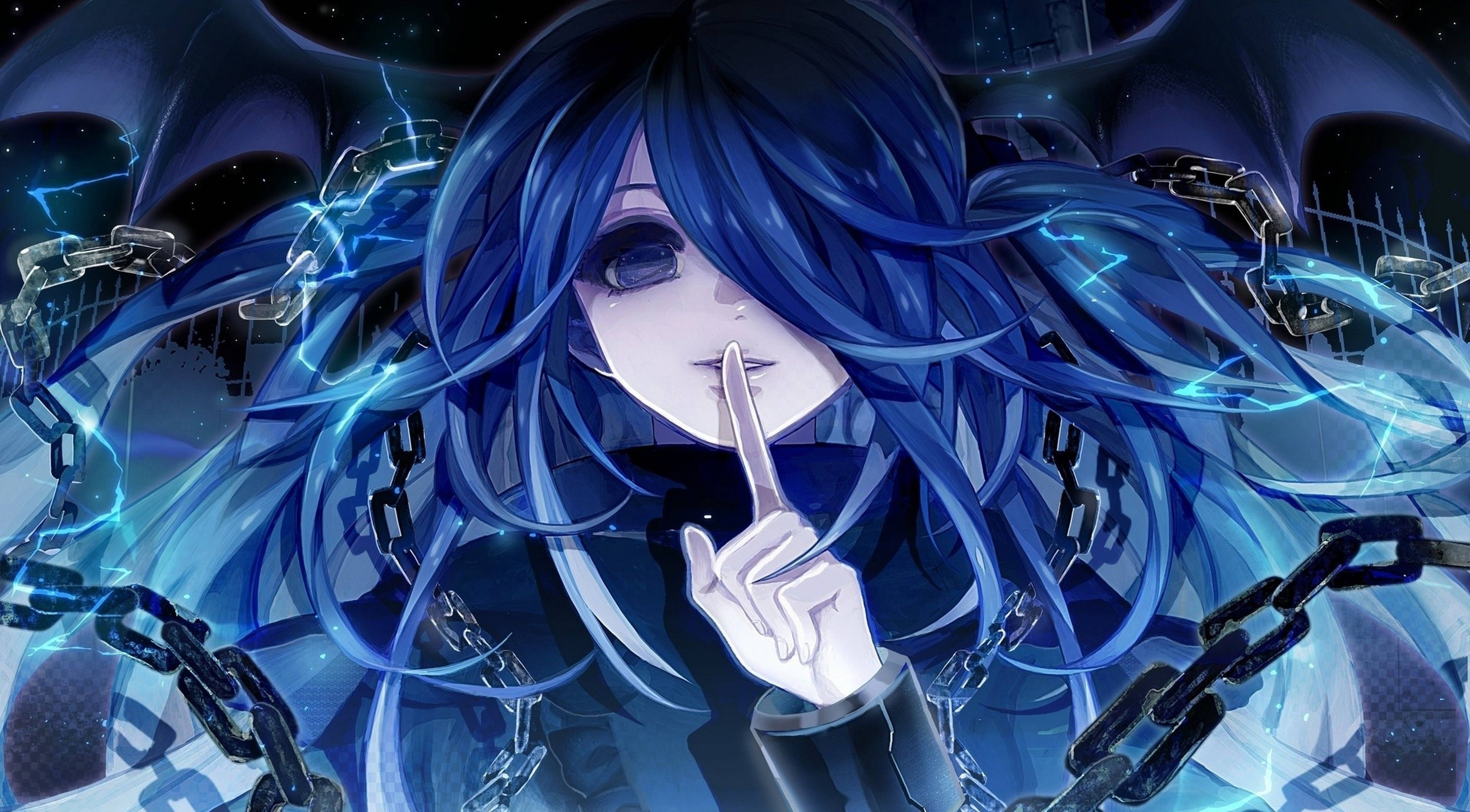 4K PFP Animejente Svarte Lenker Bakgrunner