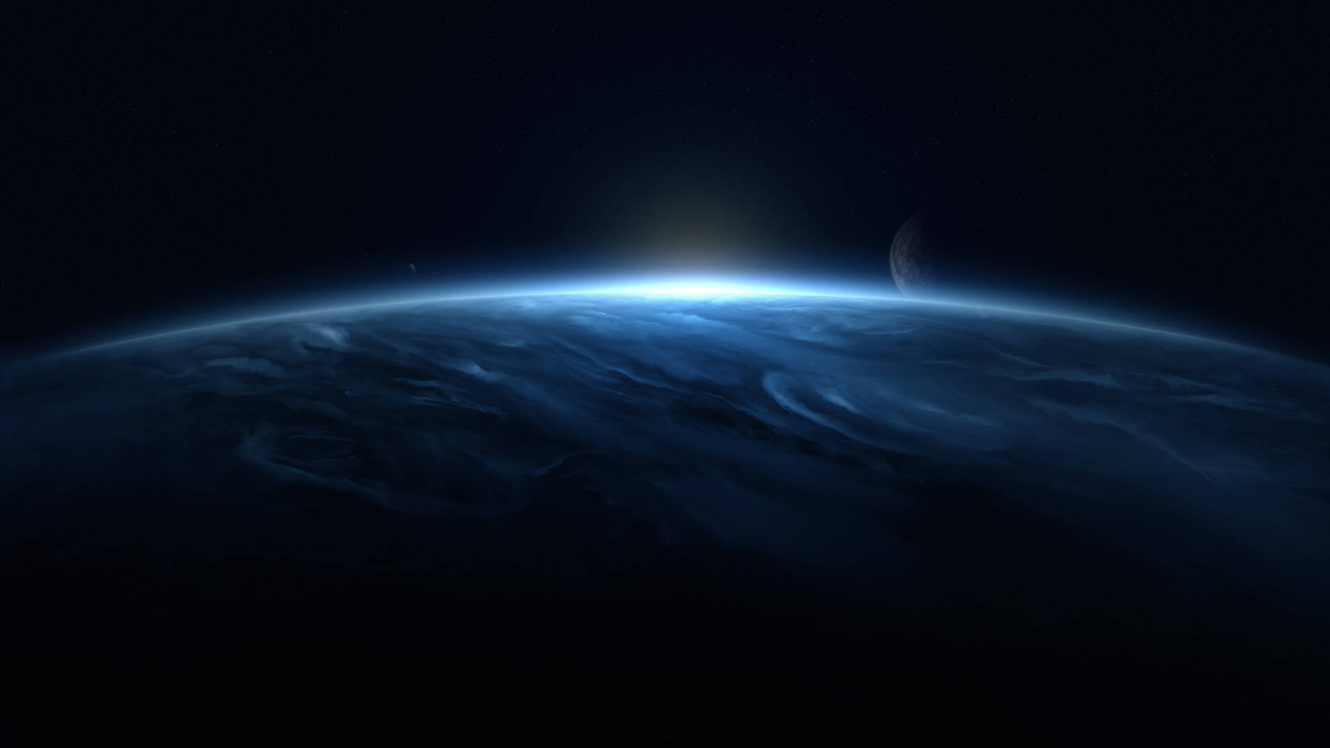 4K Ultra HD Mørk Planetarisk Horisont Bakgrunner