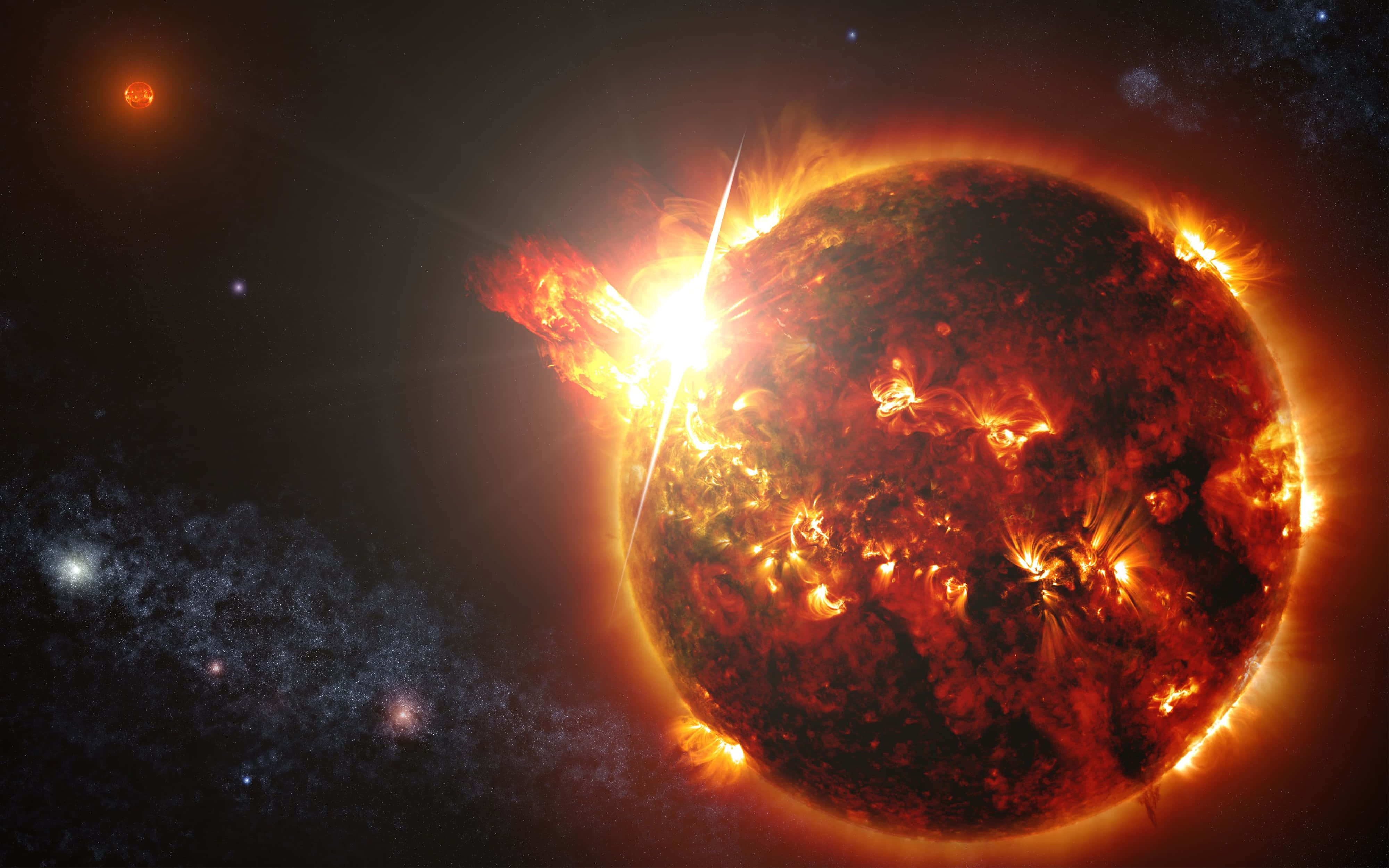 4K Univers Koronamasseutbrudd Bakgrunner