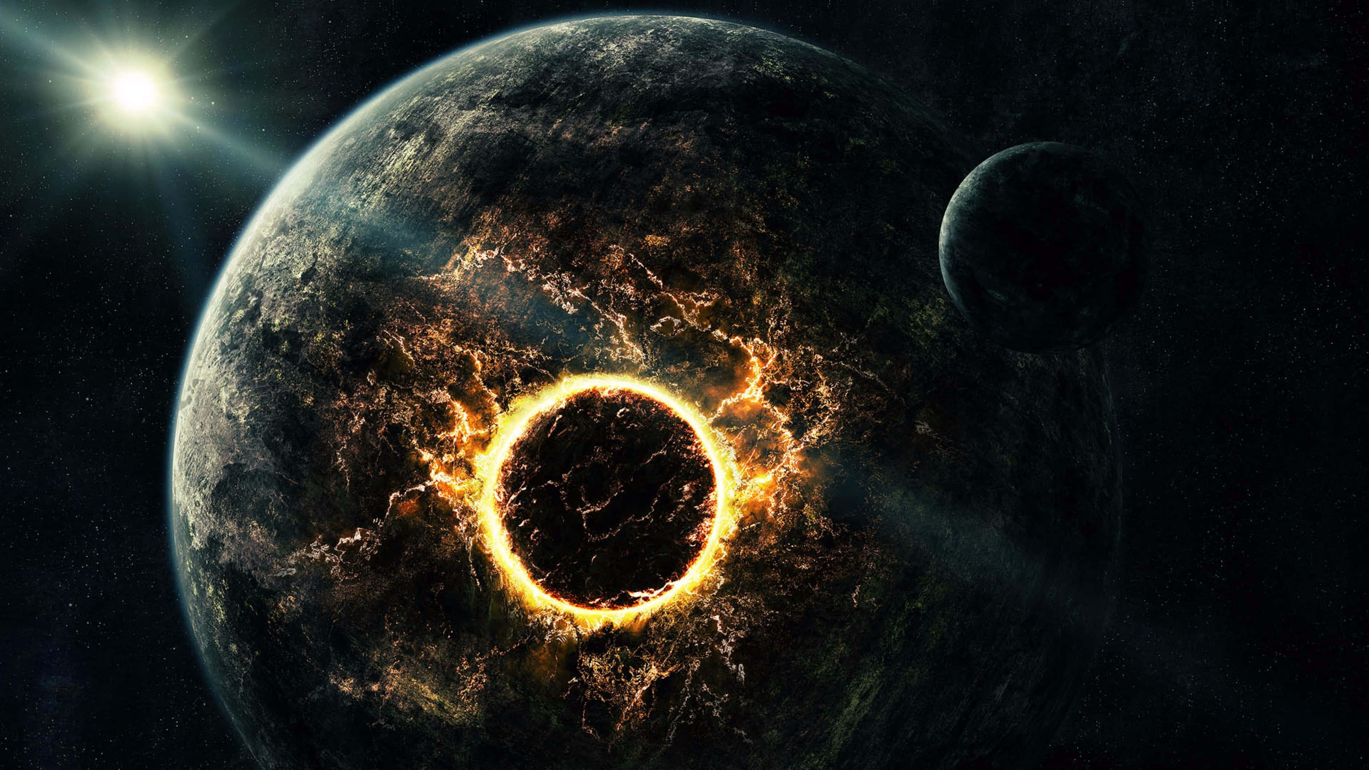 4K Universe Ond Planet Bakgrunner