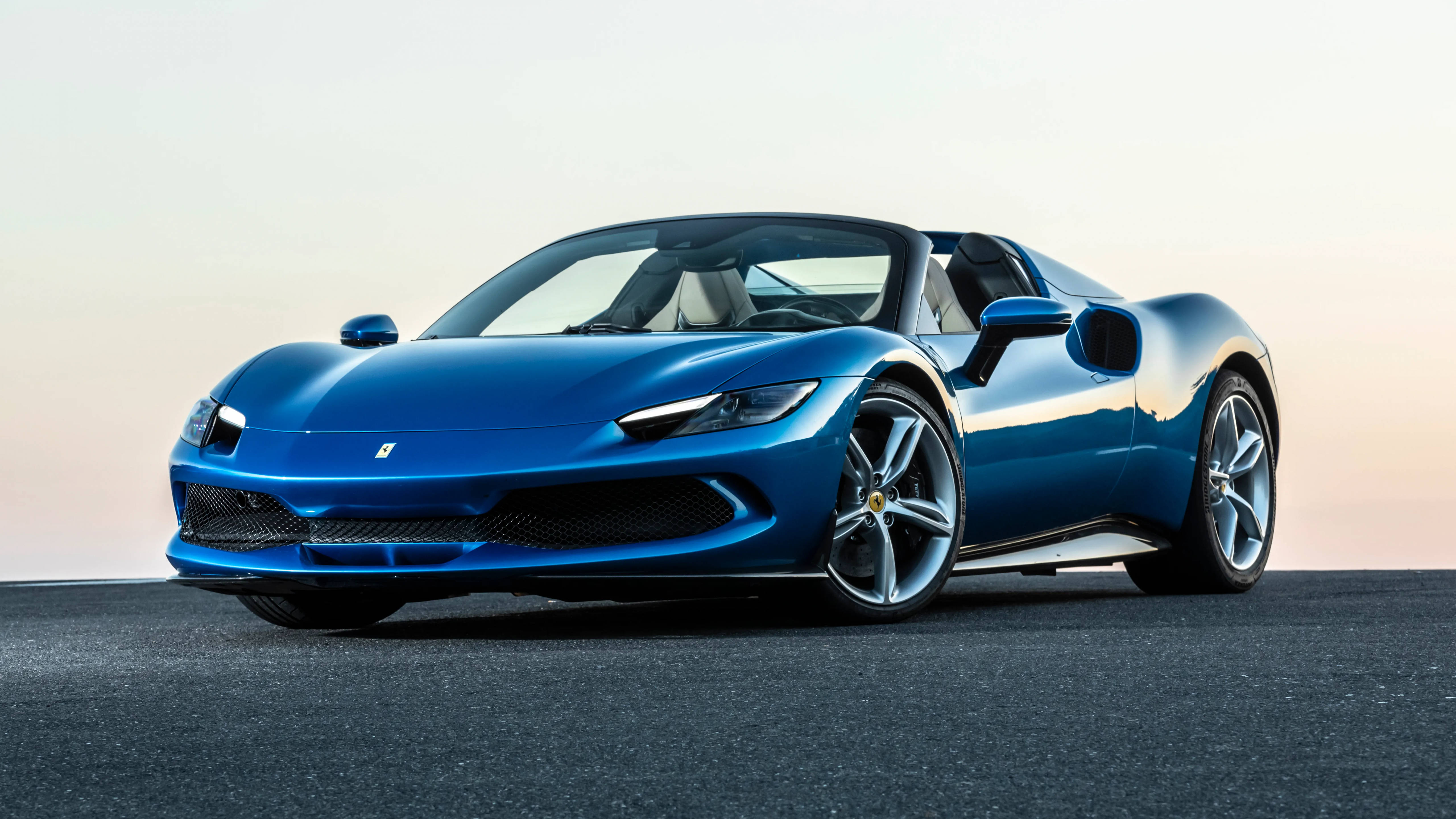 5120X1440 Blå Ferrari-bil Bakgrunner