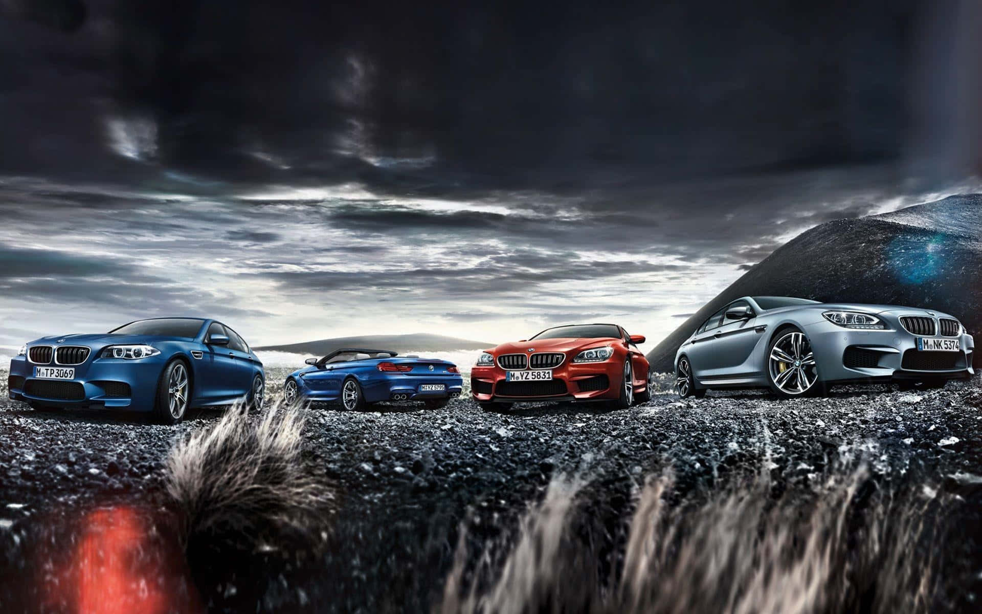 720p M-serien Bakgrunn Forskjellige Farger BMW M-biler Bakgrunner