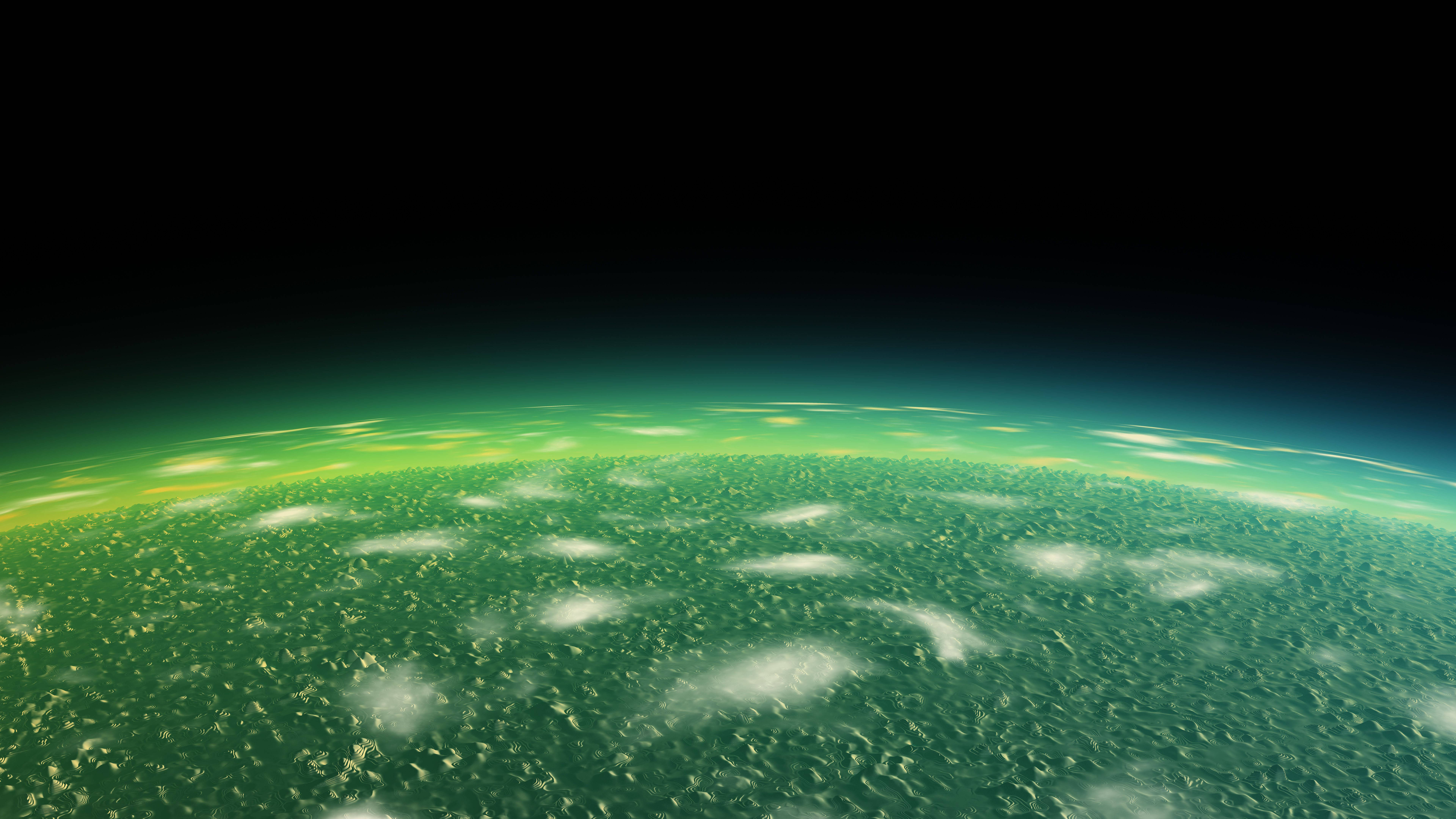 8K 7680x4320 Ultra HD-oppløsning skrivebordsbakgrunn grønn planet Bakgrunner