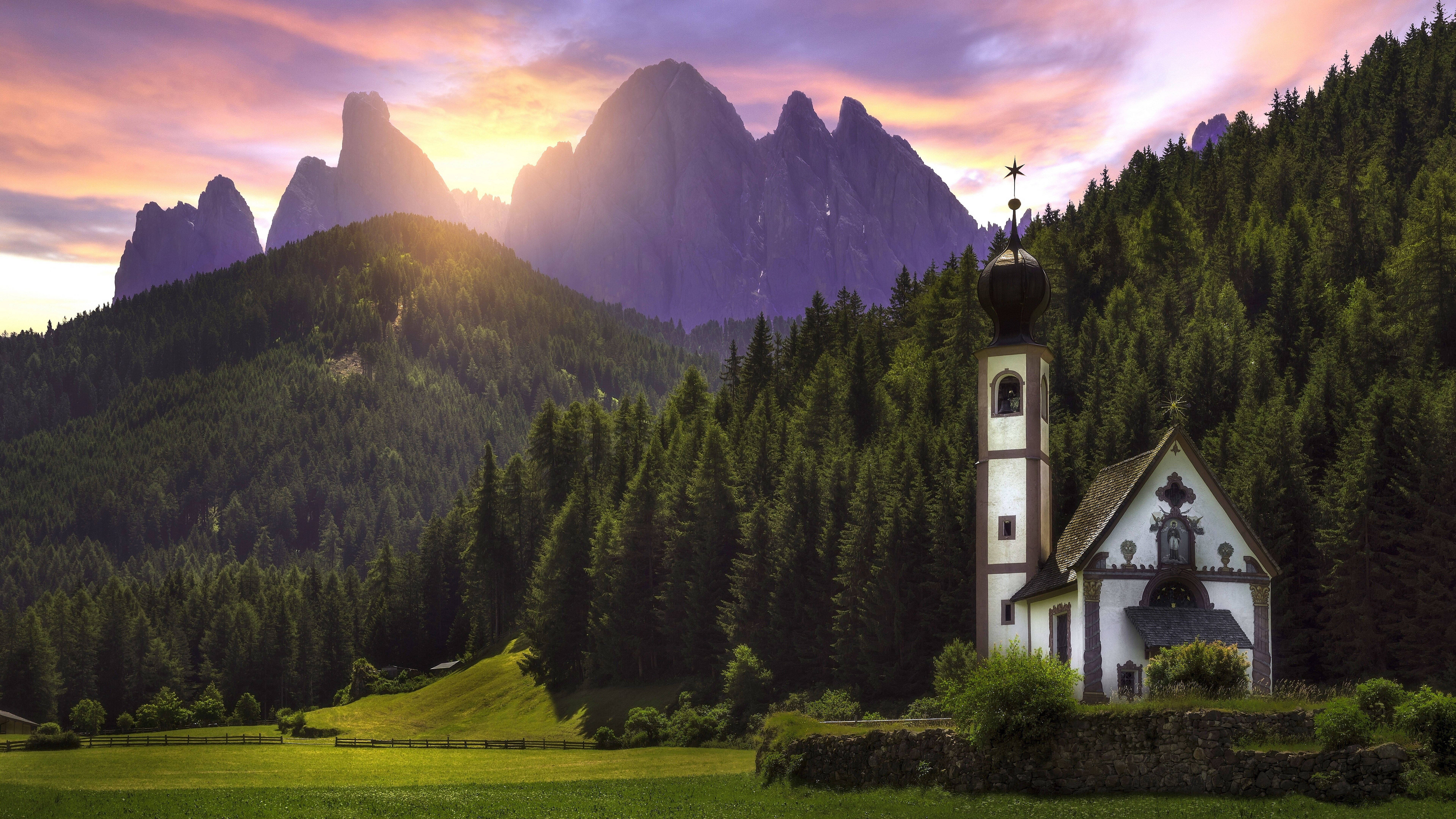 8K 7680x4320 Ultra HD skrivebordsbakgrunn Dolomittene Bakgrunner