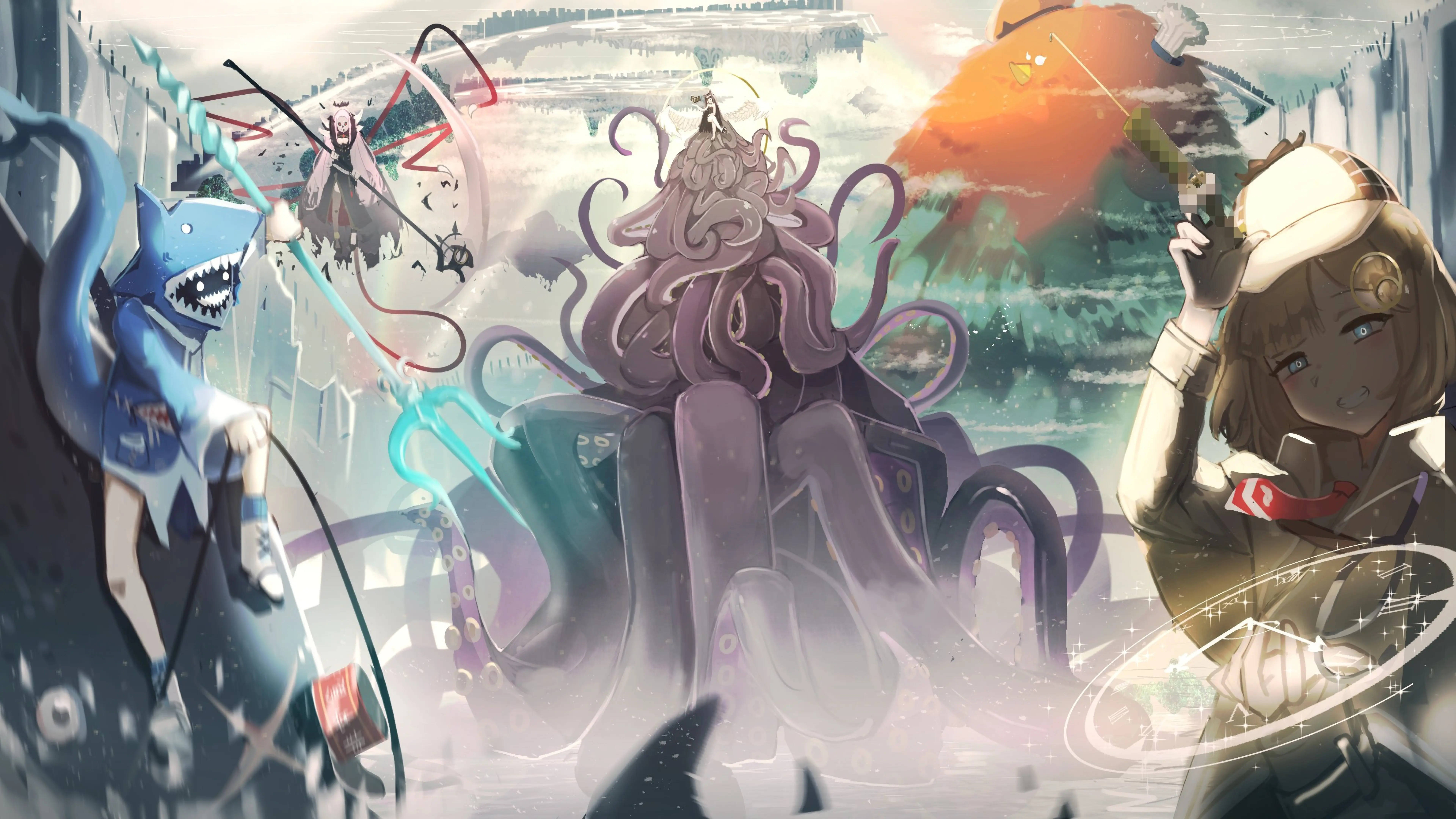 8K Anime HoloMyth Kunst Bakgrunner