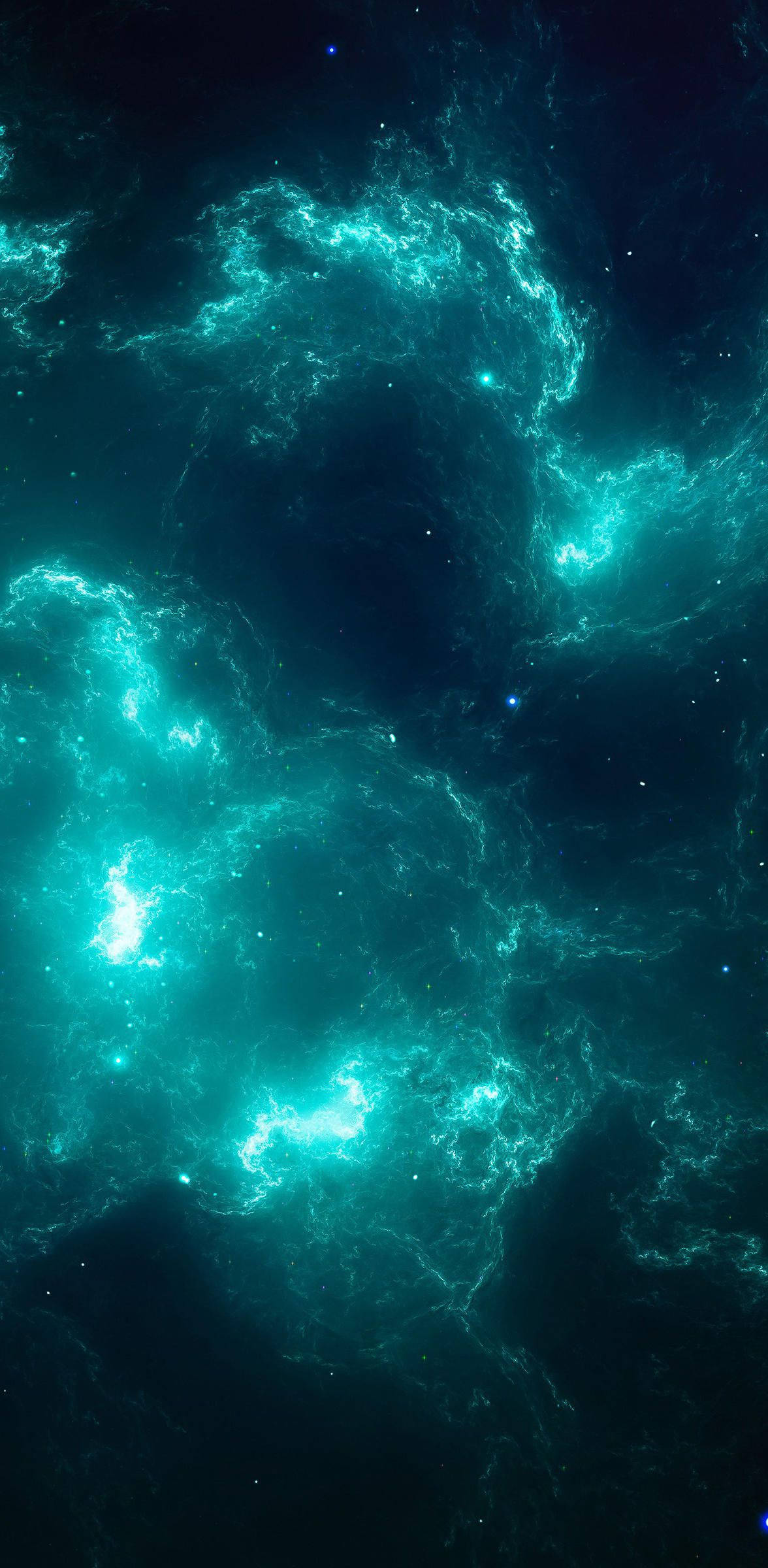 8K iPhone Nebula Blå Bakgrunner