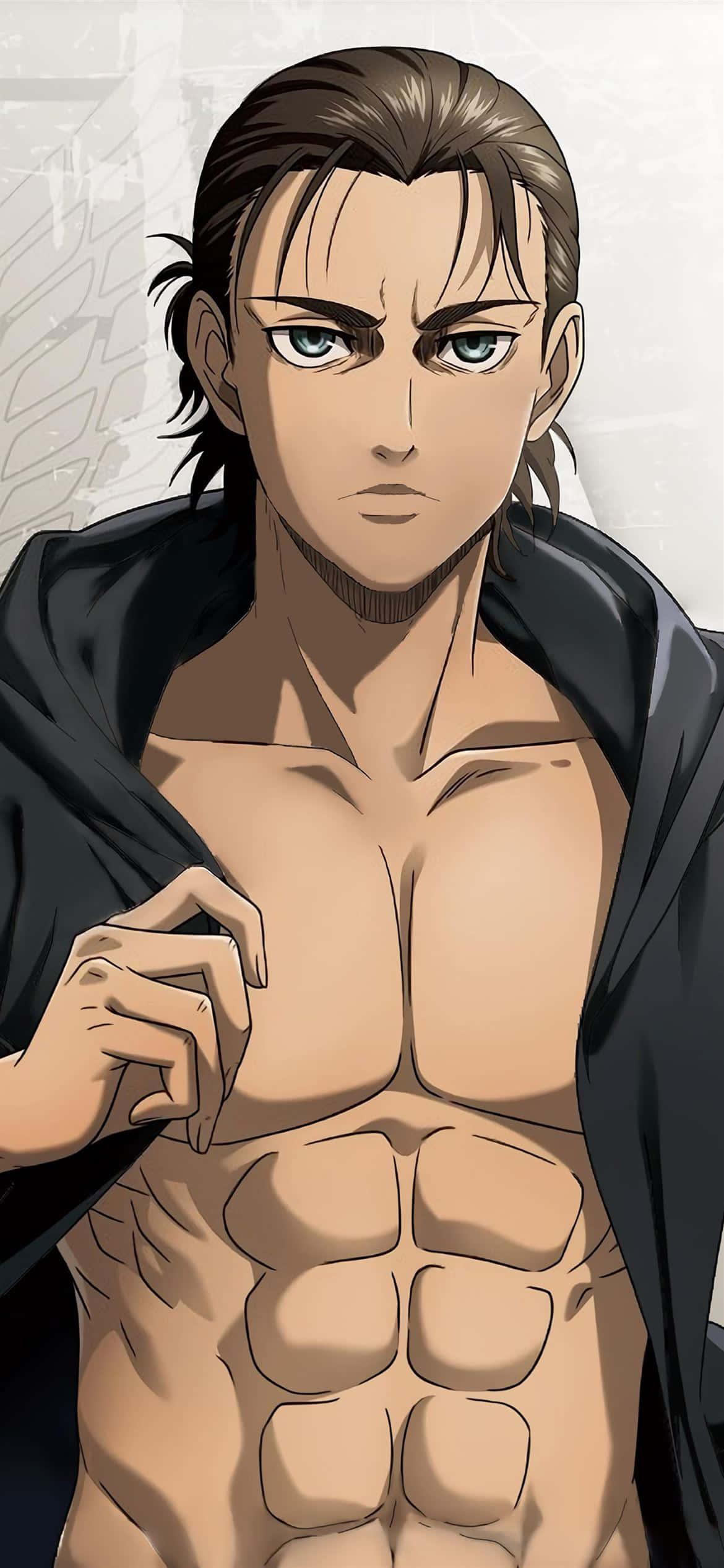 Alvorlig Eren Yeager Anime Digitalt Bilde Bakgrunner