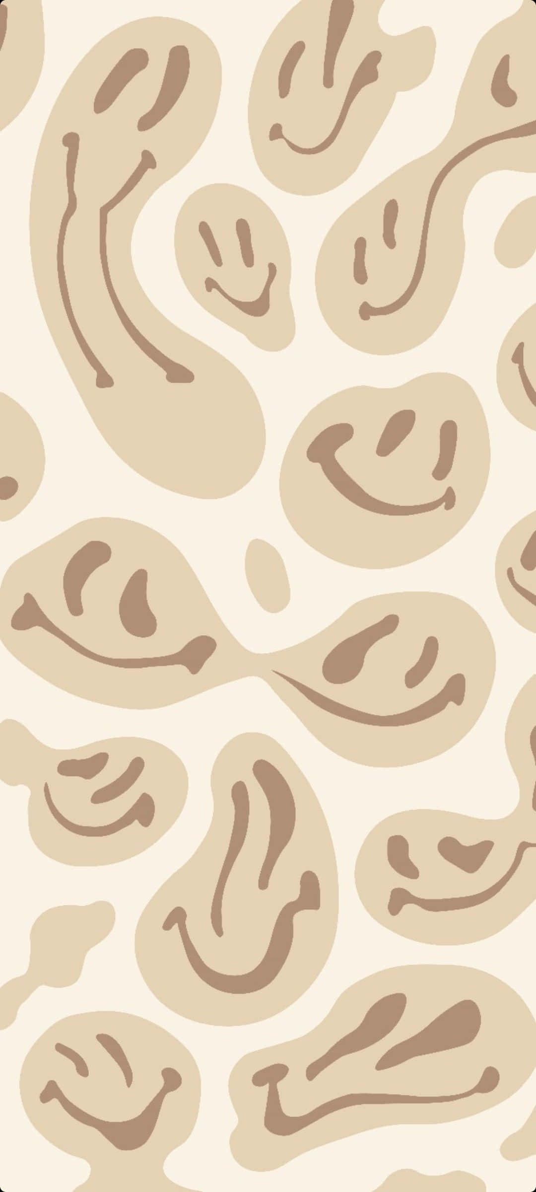 Abstrakt beige dryppende estetisk trippy smilefjes Bakgrunner