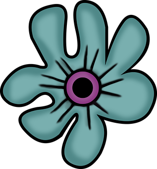 Abstrakt blå blomsterillustrasjon