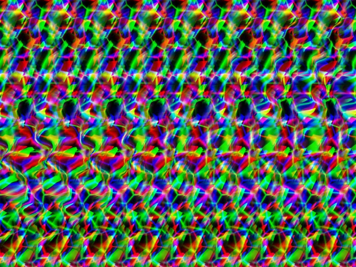 Abstrakt grønt magisk øye 3D stereogrambilde Bakgrunner