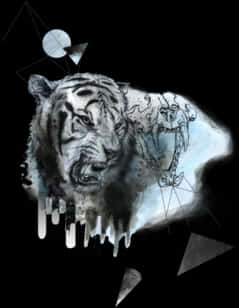 Abstrakt kunstnerisk tigerillustrasjon Bakgrunner
