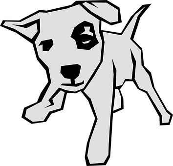 Abstrakt svart-hvitt hundillustrasjon Bakgrunner