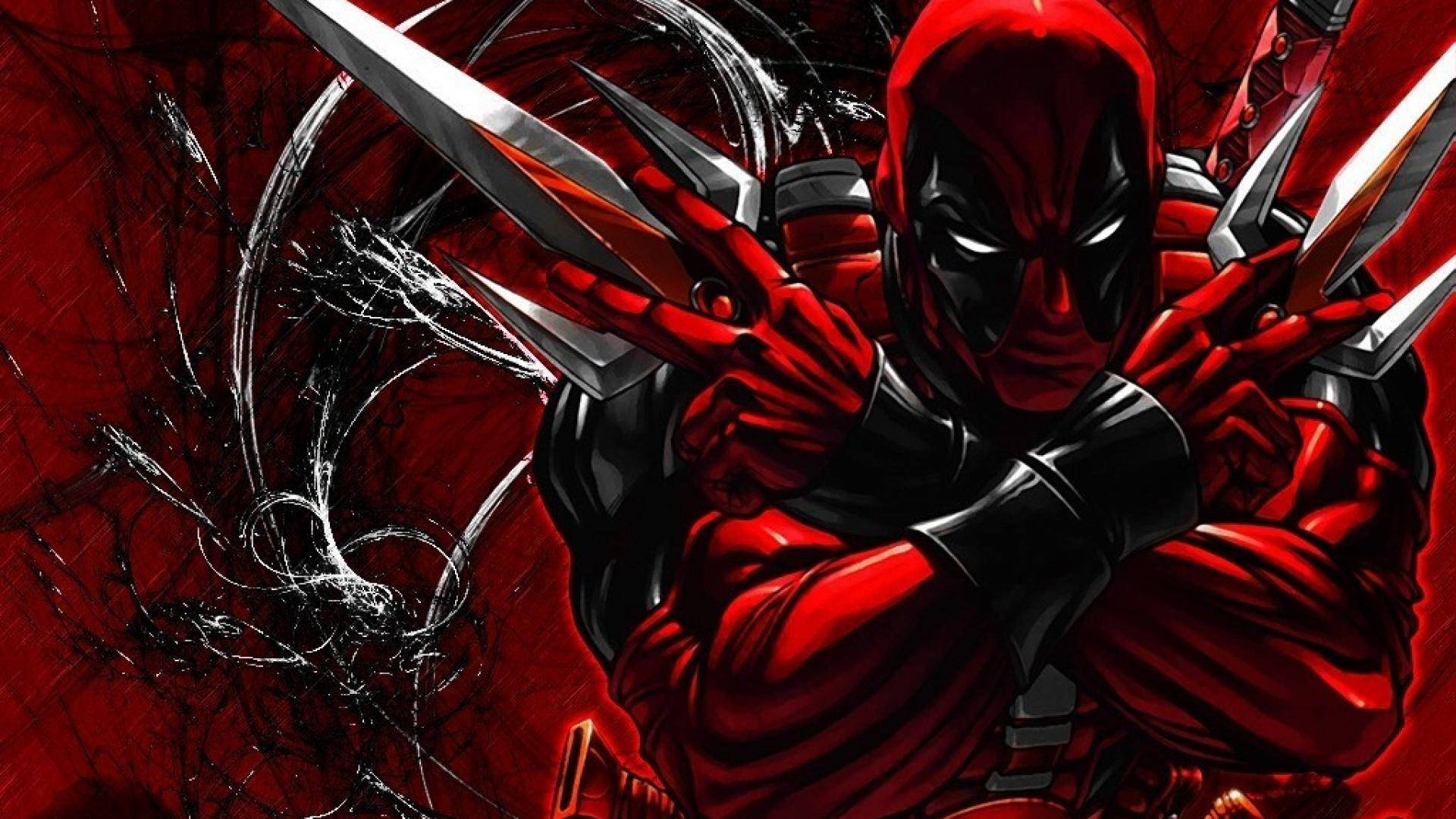 Marvel Deadpool med skarpt våpen.