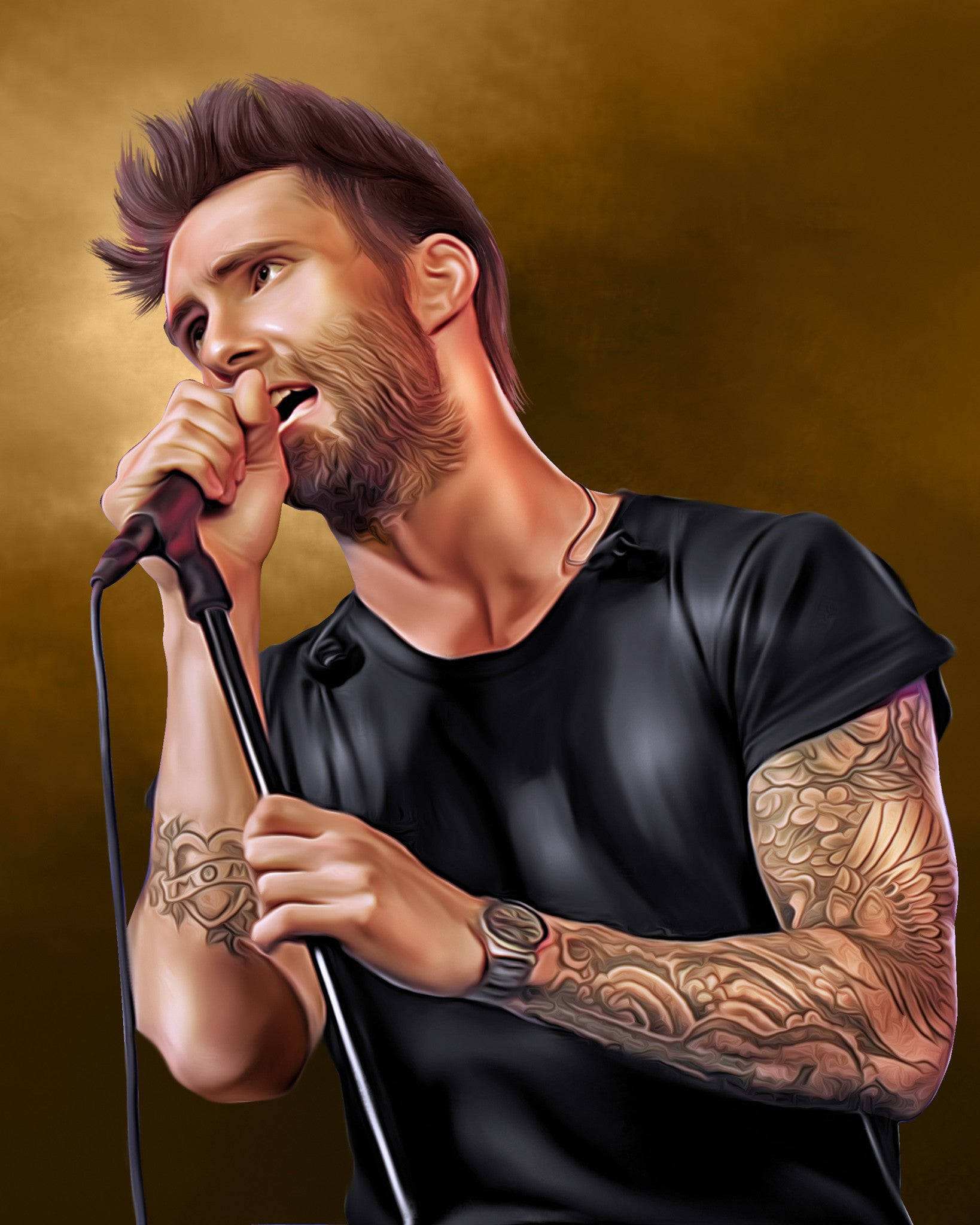Adam Levine digitalt maleri Bakgrunner